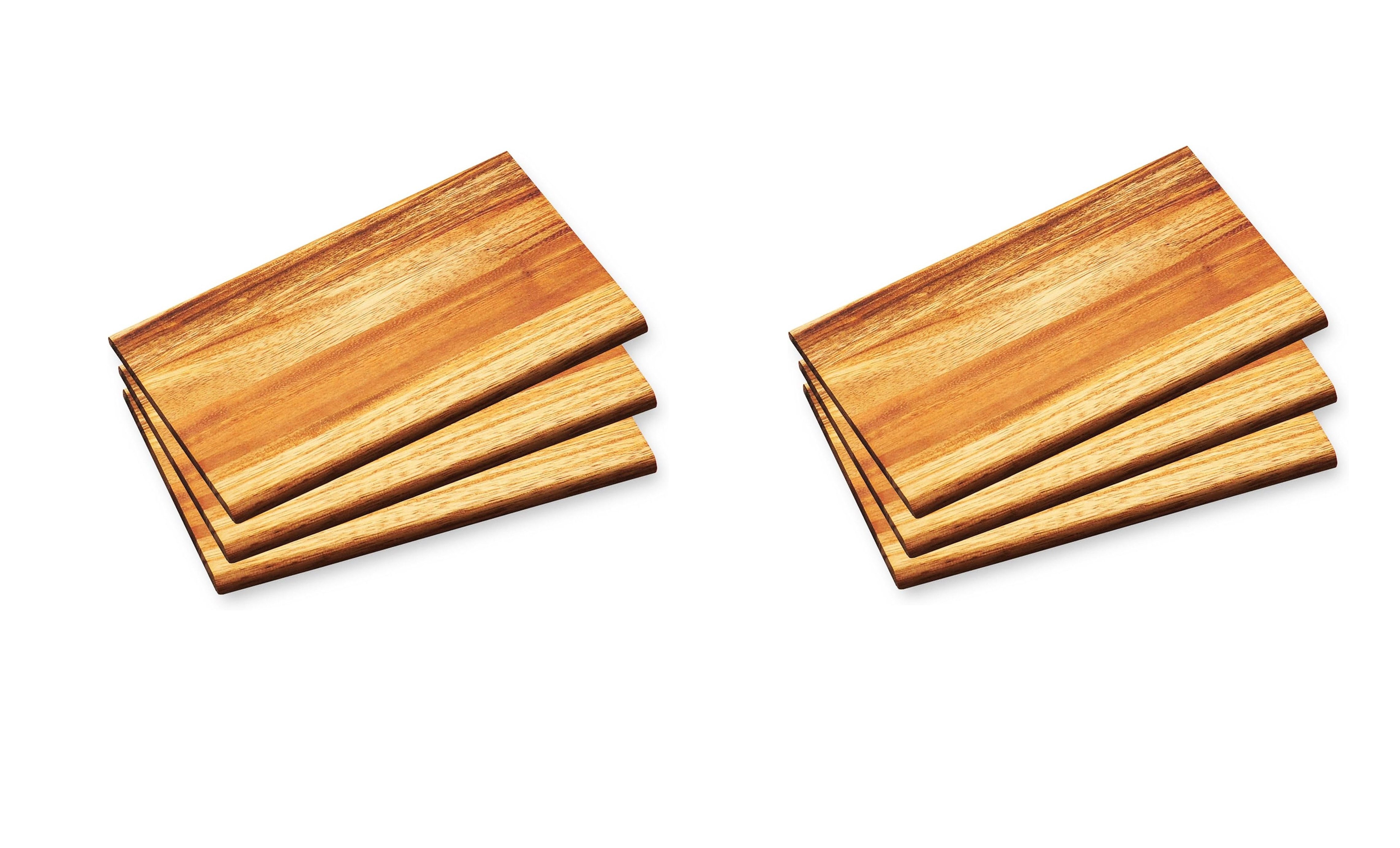 Kesper Frühstücksbrett 6er Set Frühstücksbrettchen aus Akazienholz, 23 x 15 cm, Akazienholz, Nachhaltig, pflegeleicht, robust