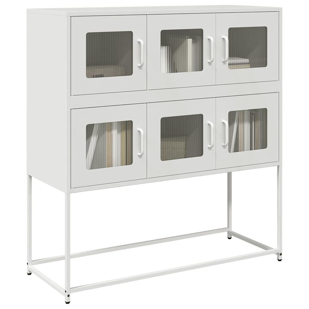 vidaXL Sideboard Sideboard Weiß 100,5x39x107 cm Kaltgewalzter Stahl (1 St)
