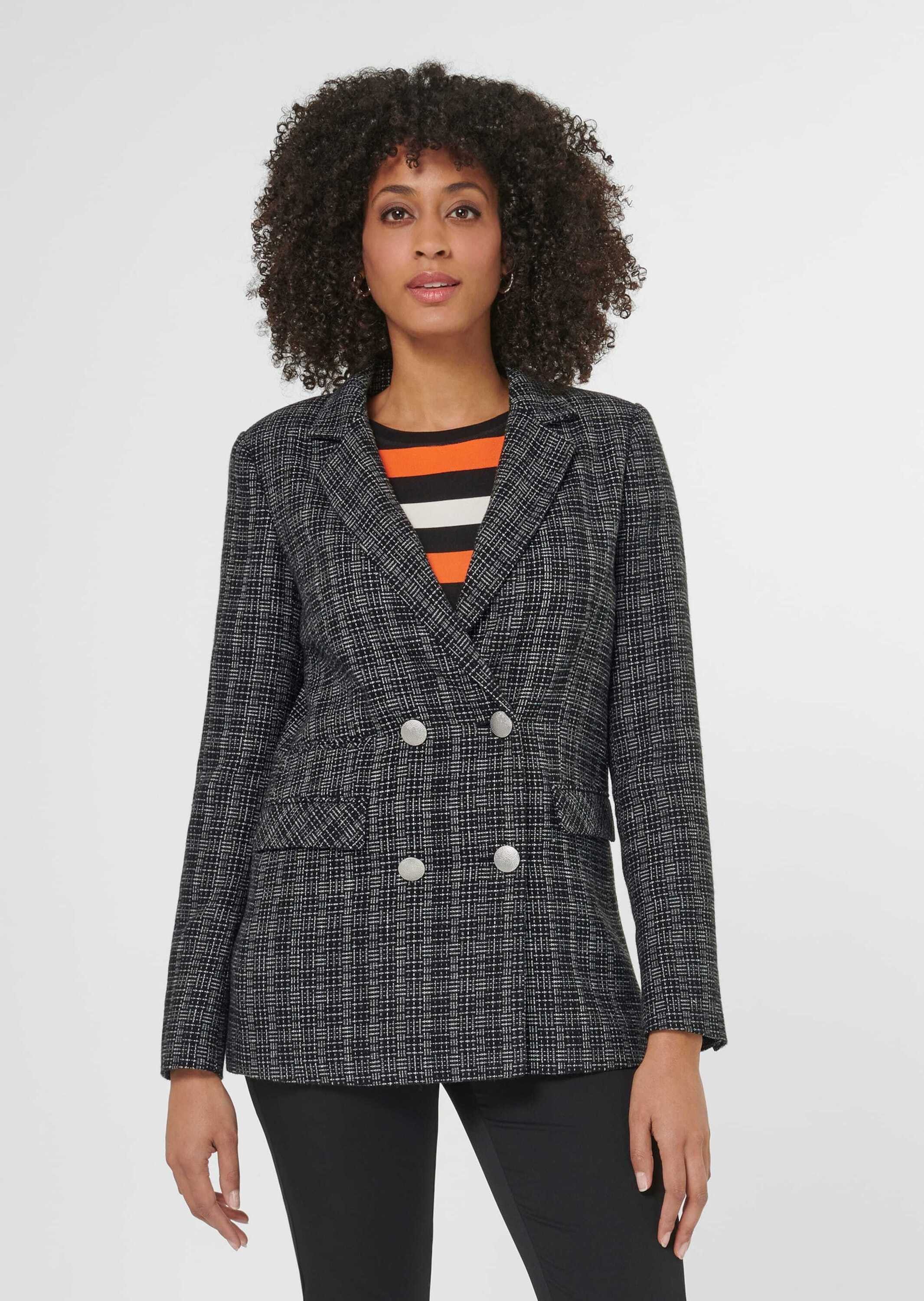 MADELEINE Kurzblazer Klassischer Blazer mit silberfarbenen günstig online kaufen