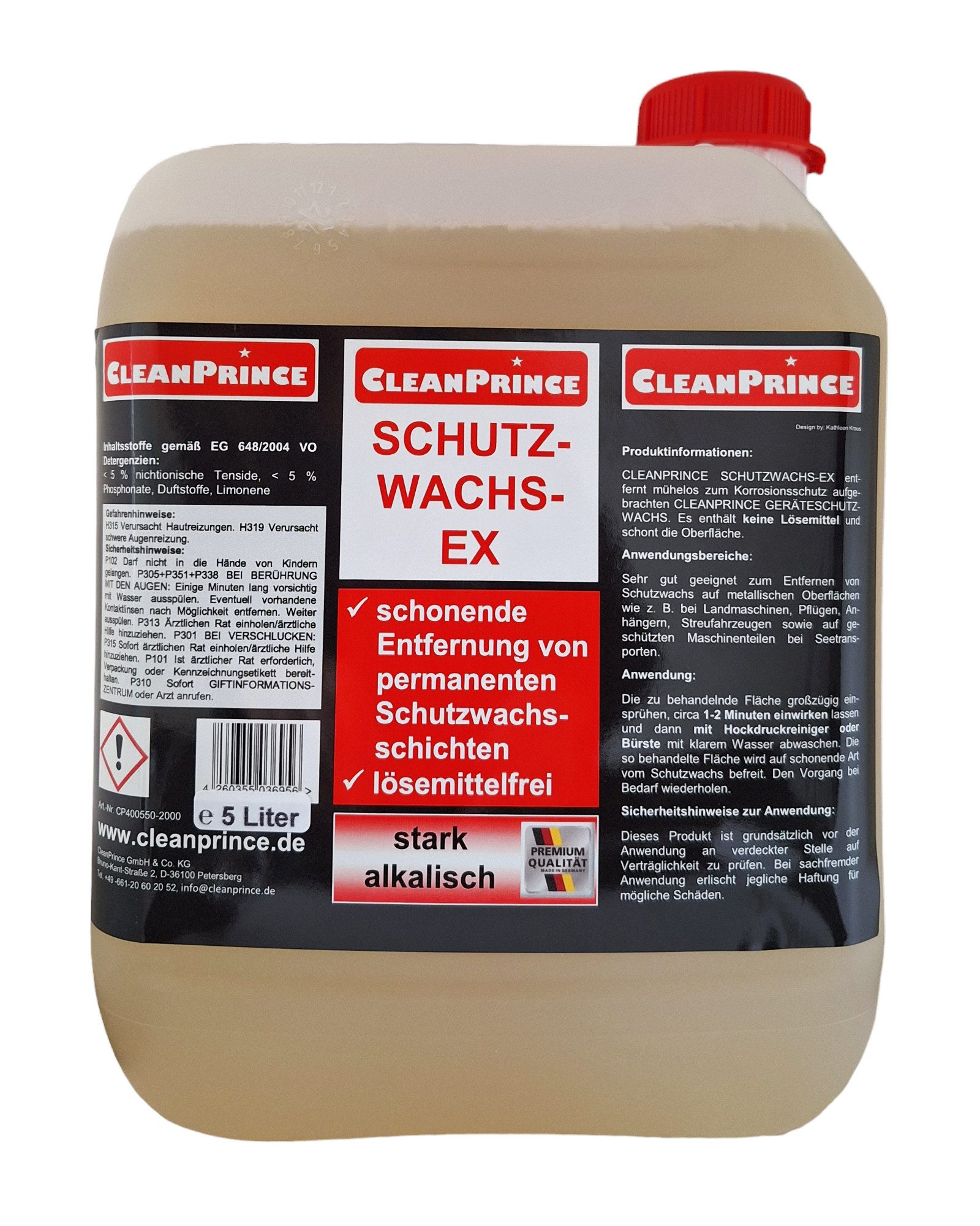 CleanPrince Schutzwachs Ex, löst und entfernt Wachsschichten Sprühreiniger (Entfernt Schutzwachs auf metallischen Oberflächen)