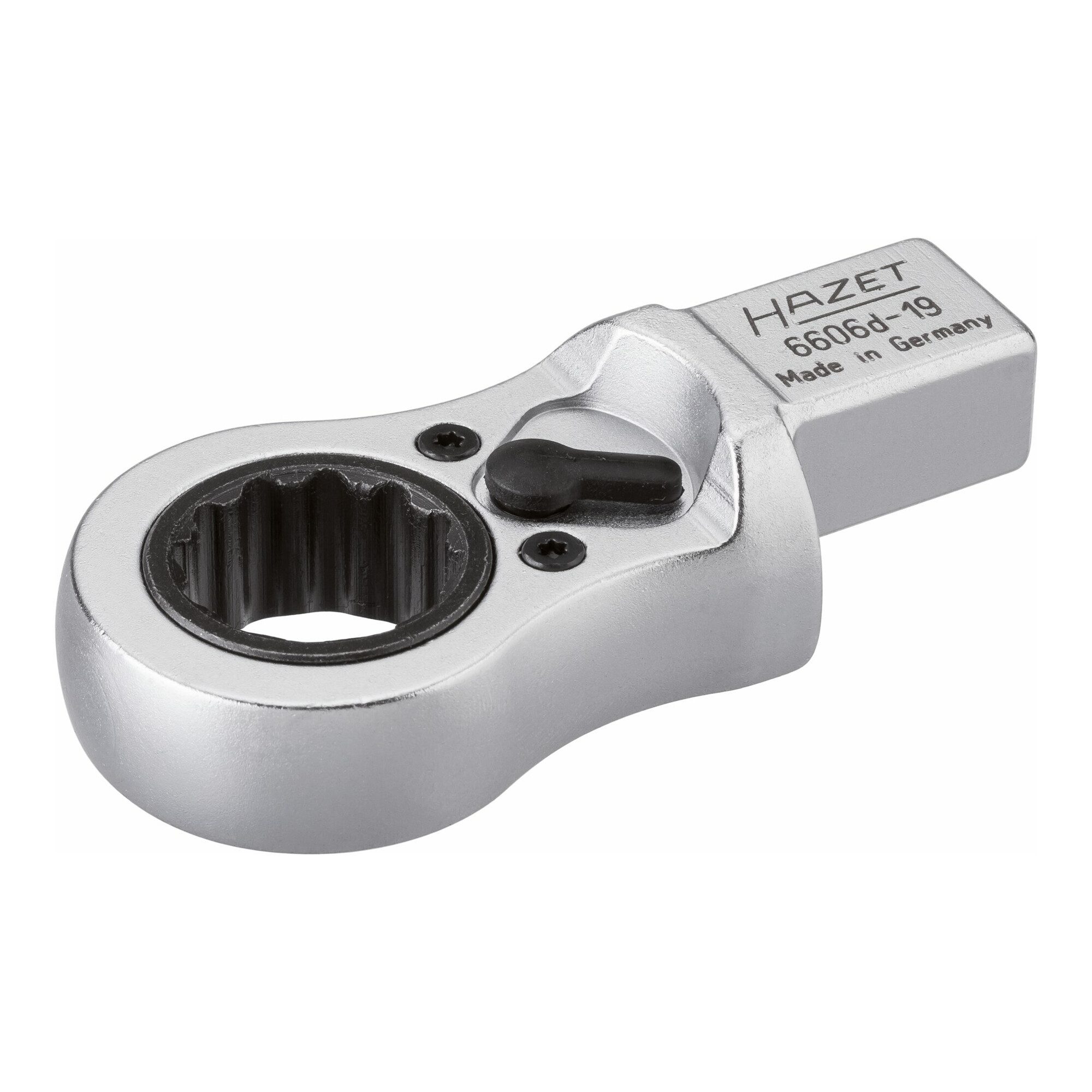 HAZET Ringschlüssel HAZET Einsteck-Ratschen-Ringschlüssel 6606D-19 Einsteck-Vierkant 14 x