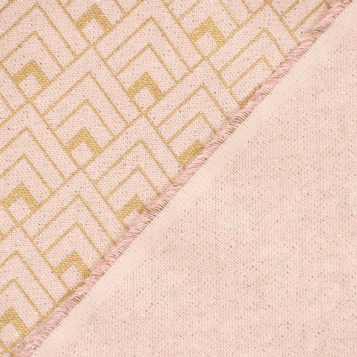 gold, SCHÖNER Metallic rosa Tischdecke LEBEN. Deco Tischdecke Art handmade LEBEN. Rauten SCHÖNER