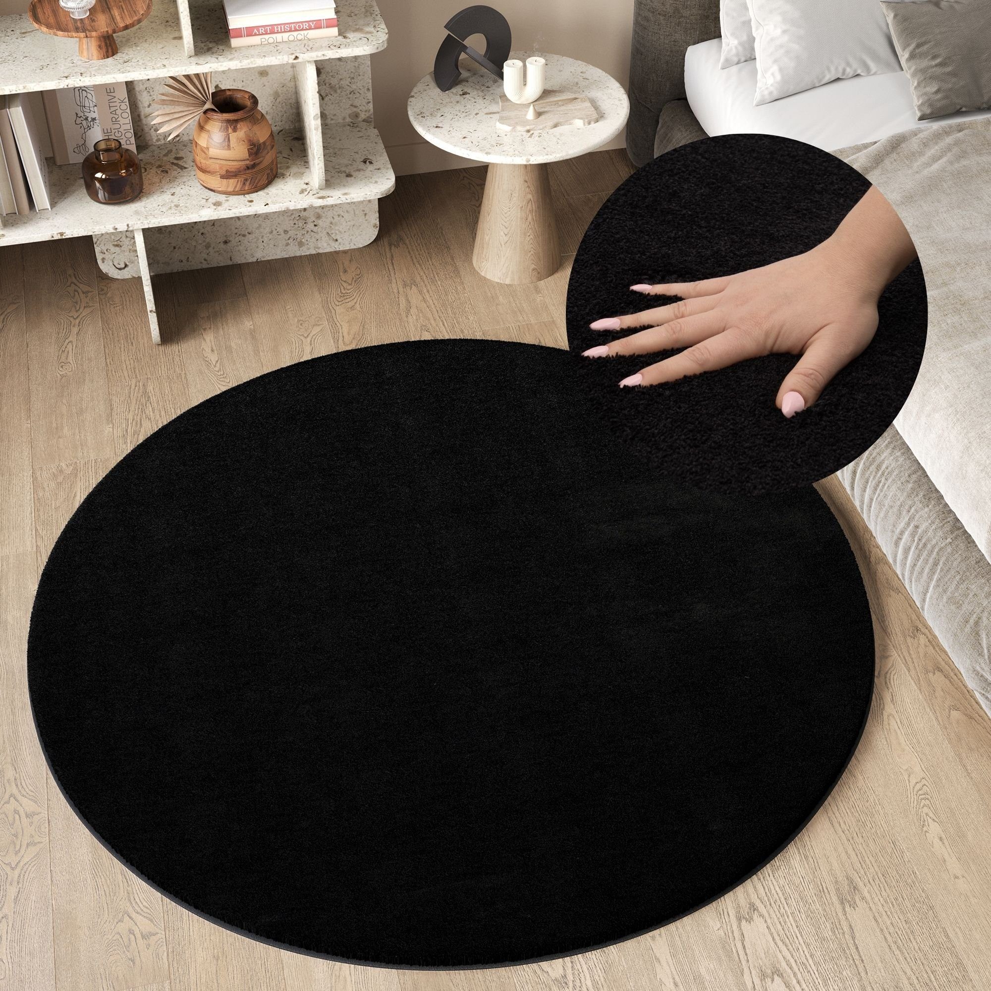 Tapiso Hochflor-Teppich CUDDLE, rund, Höhe: 30 günstig online kaufen