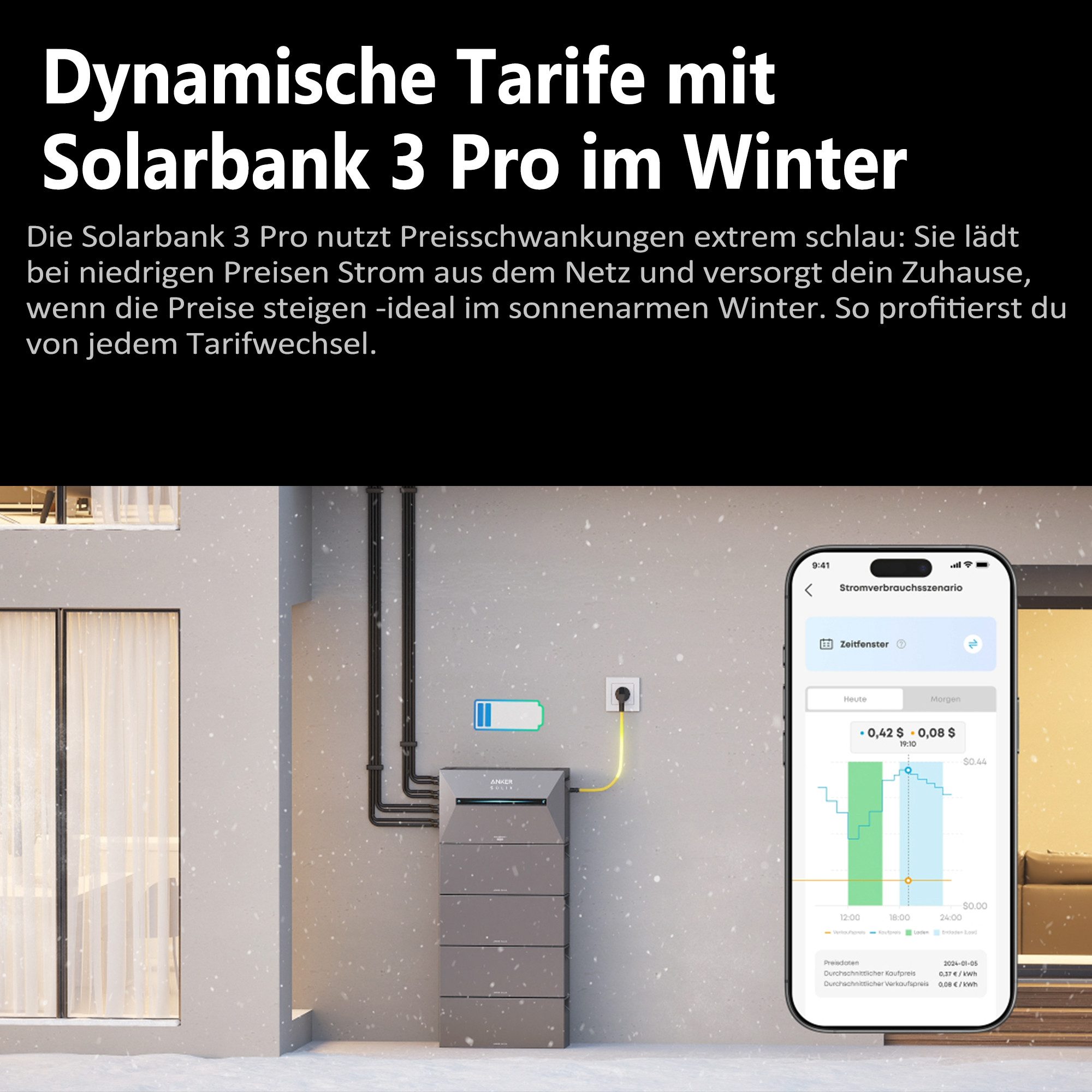 SolarMars Balkonkraftwerk mit Speicher 2000W Anker Solix Solarbank 3 E2700 Pro, 2000 W, Monokristallin, (mit optionaler BP2700 Erweiterungsakku und Halterung),  – Bild 3 von 5
