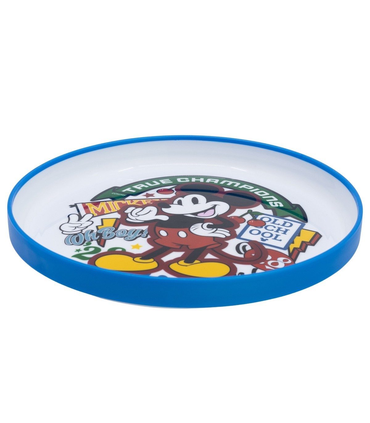 Disney Mickey Mouse Teller Kinder Teller mit Basis Premium Bicolor für Esstisch und Alltag