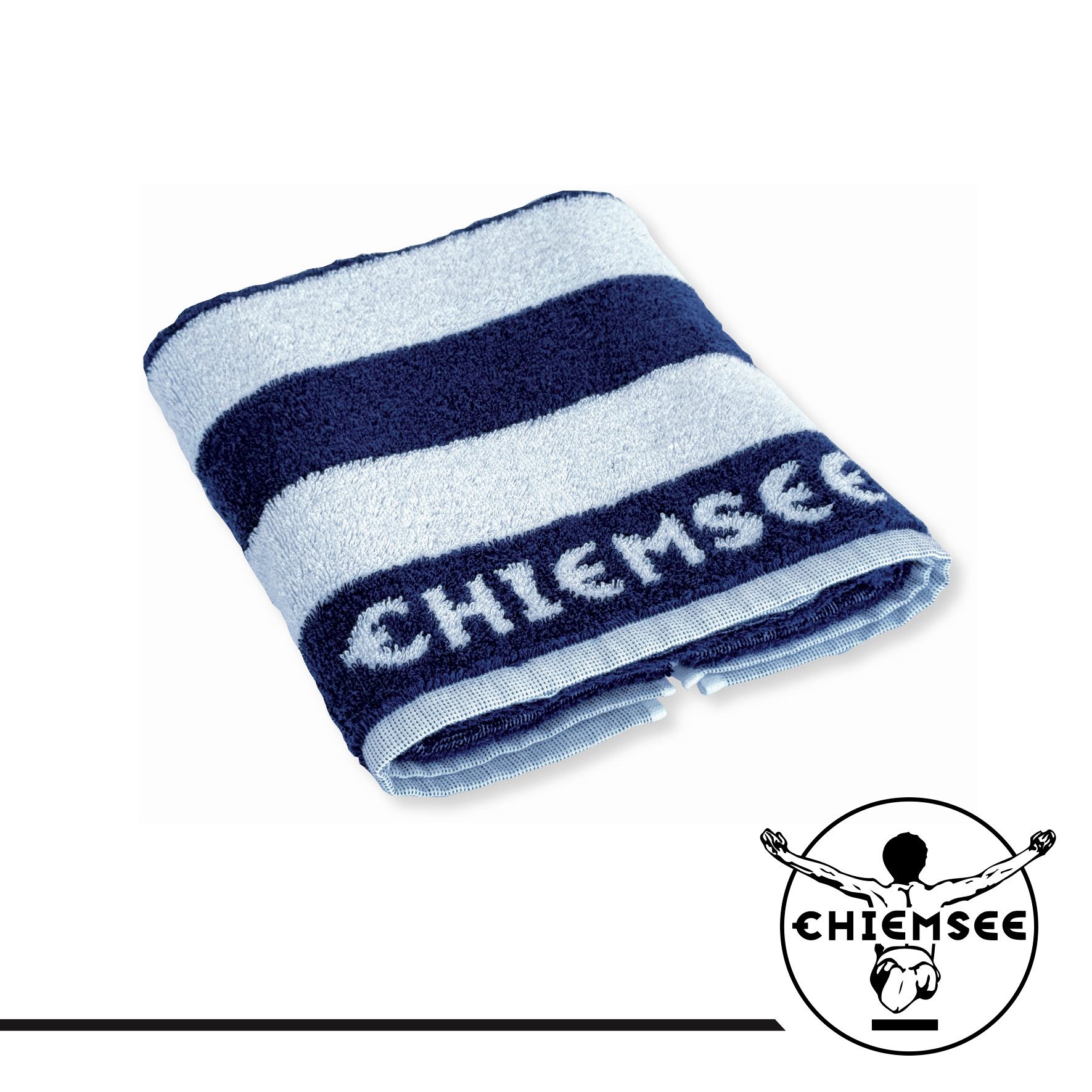 Chiemsee Handtücher 100% Baumwolle, Frottier, gestreift, Logo-Schriftzug