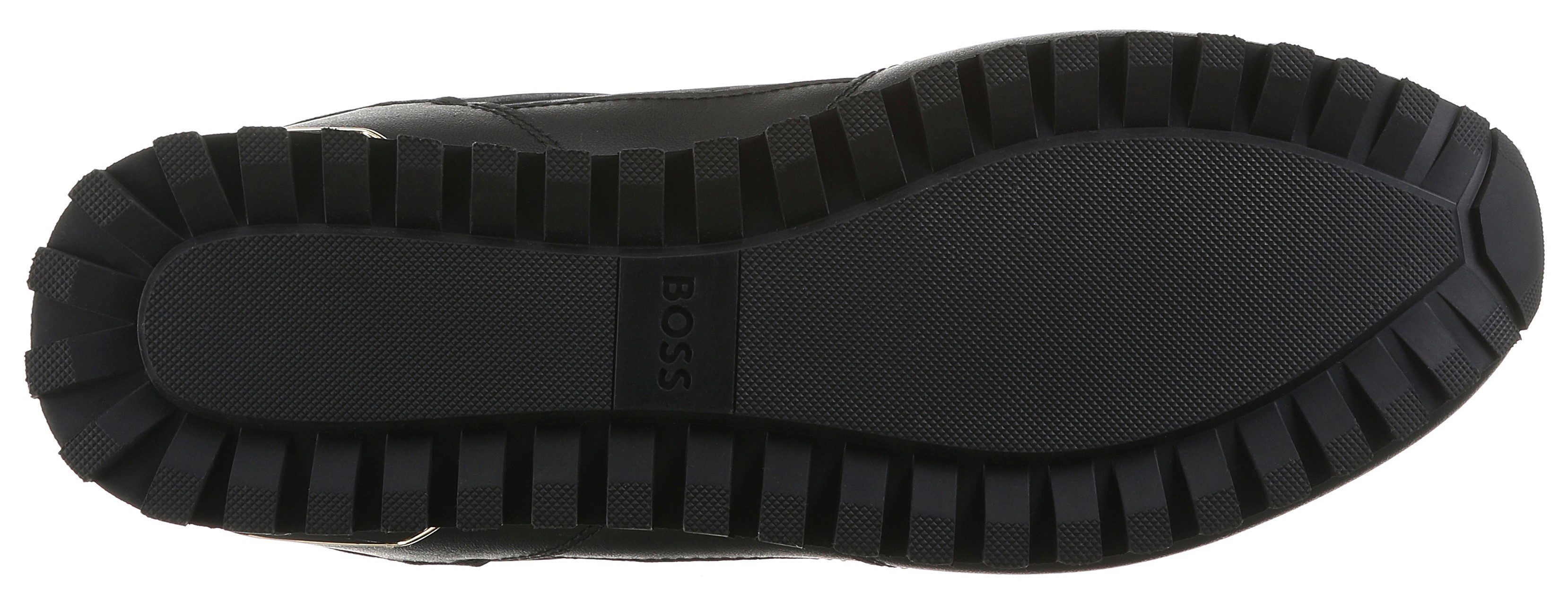 BOSS Parkour-L_Runn Sneaker Schnürschuh, Halbschuh mit Metallic-Einsatz an der Ferse