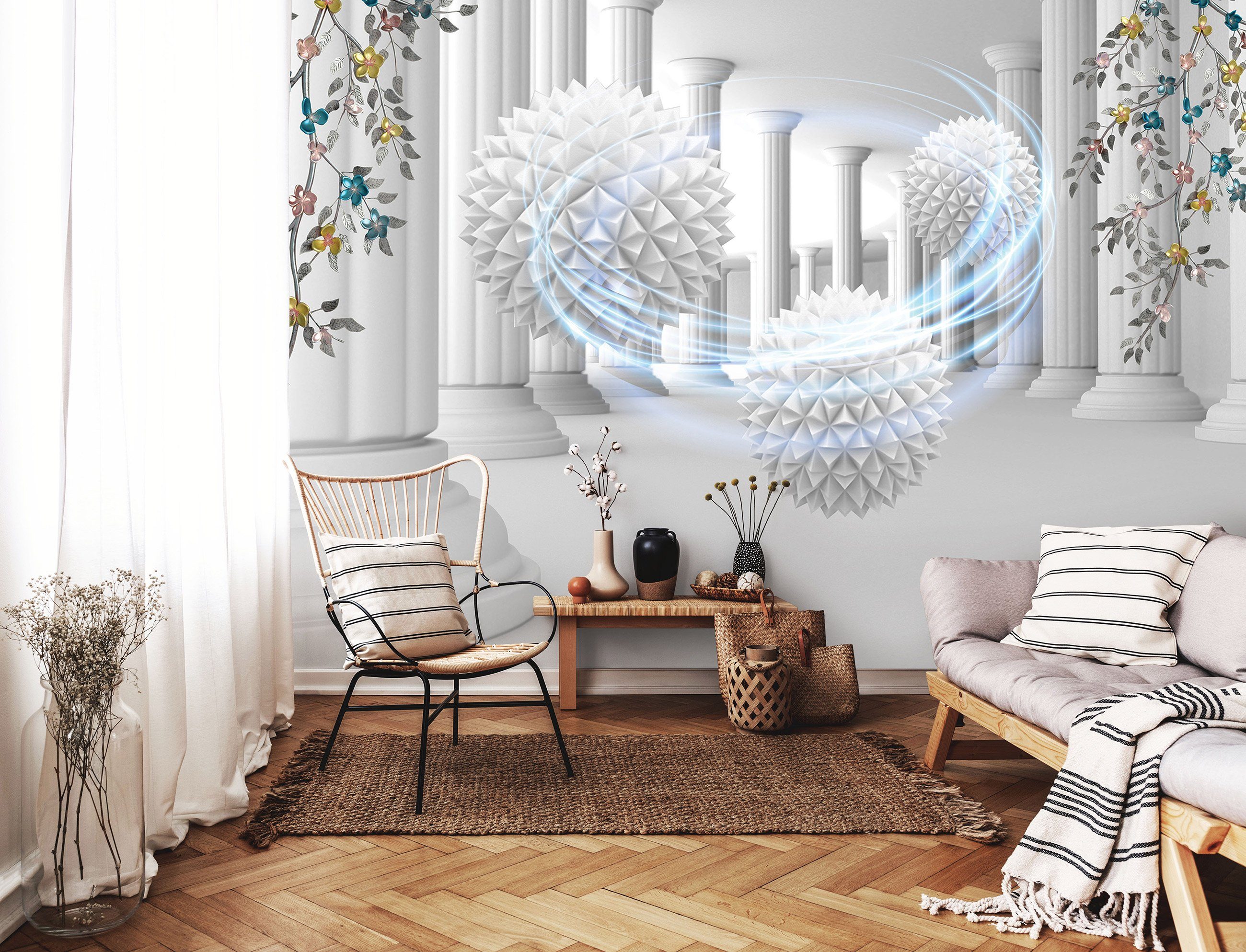 Wallarena Fototapete Blau - Vlies - Schlafzimmer, glatt, 152x104cm