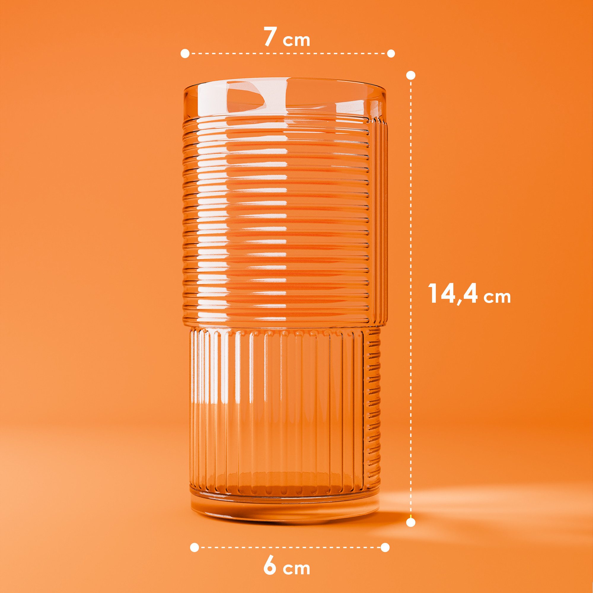 KONZEPT Cocktailglas 6 Cocktailgläser 400ml Trinkgläser Cocktailglas Longdrinkgläser, 6-tlg., 6-teilig, Glas, hochwertig verarbeitet, im charakteristischen Desi – Bild 2 von 5