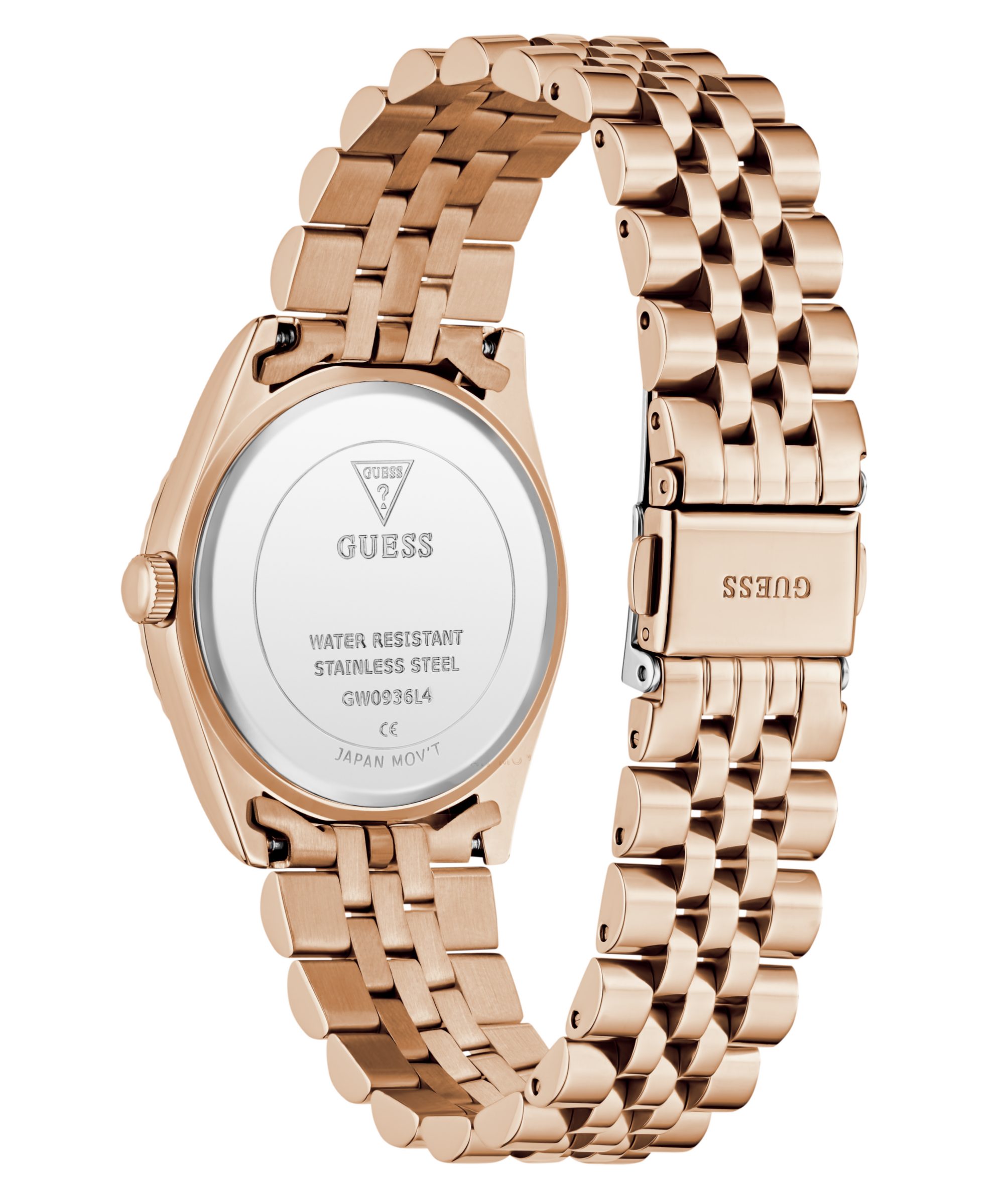 Guess Quarzuhr JADA GW0936L4, Armbanduhr, Damenuhr, Edelstahlarmband, Datum