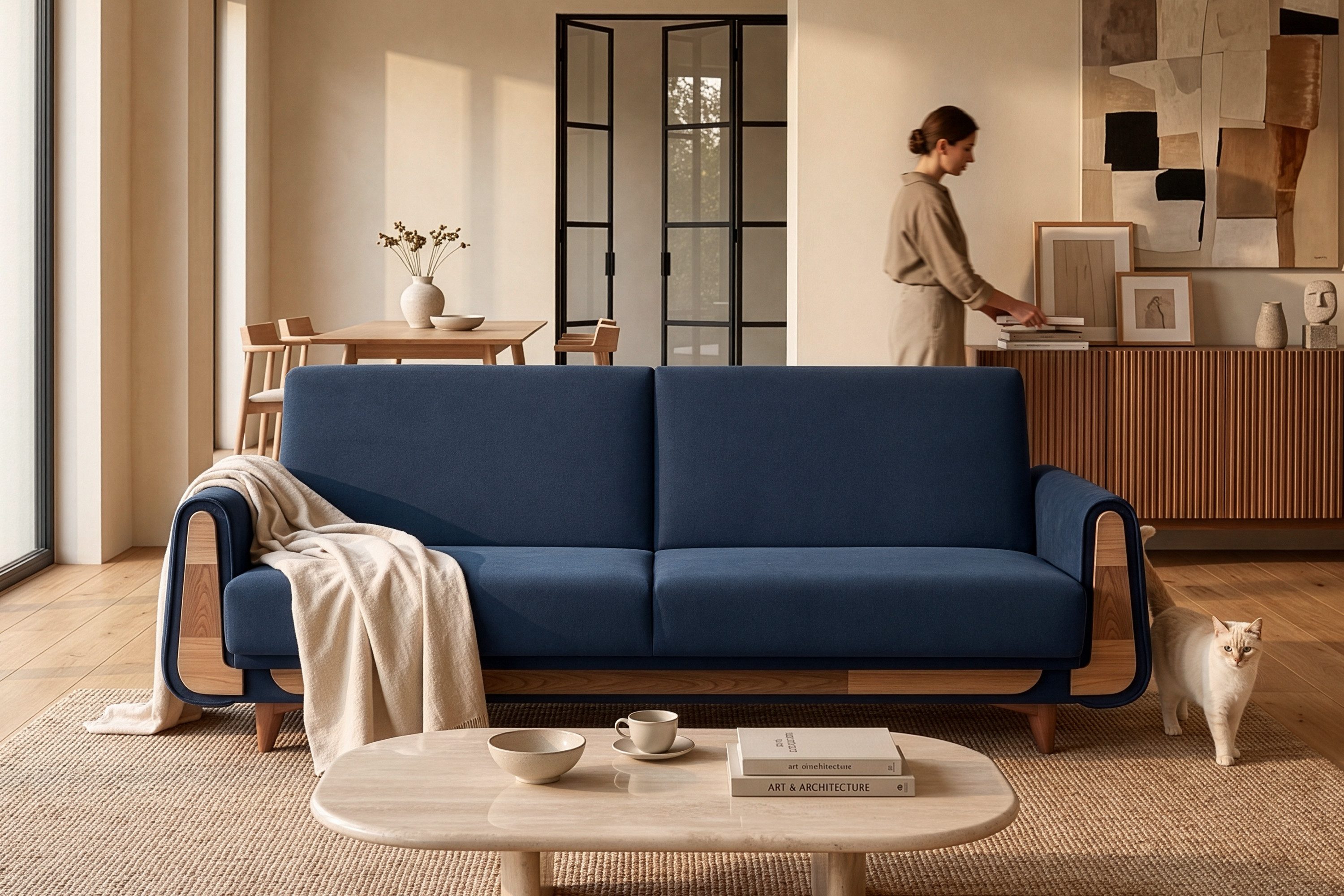KONSIMO® 3-Sitzer GUSTAVO Sofa 3-Personen, Modern, mit Schlaffunktion, Bettkasten, hergestellt in der EU – Bild 5 von 5