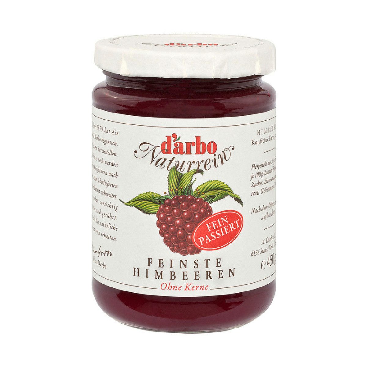 darbo Fruchtaufstrich, Darbo Himbeeren Konfitüre Extra passiert Fruchtaufstrich 450g