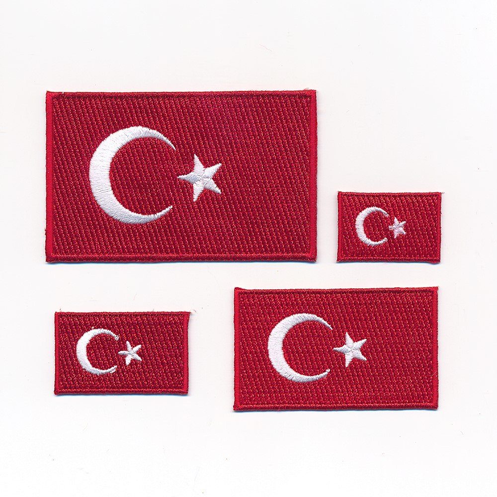 hegibaer Пластырь 4 Türkei Flaggen Türkiye Flags Ankara Patch Пластырь Aufbügler 1279, (Türkei, 4-tlg), 4 Verschiedene Größen