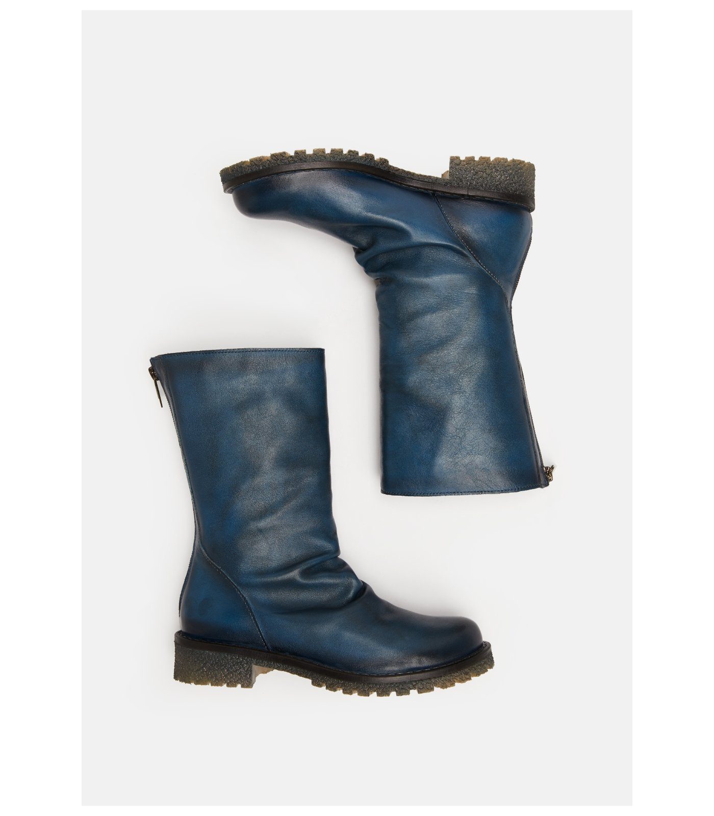 Blau Felmini Leder Stiefelette Stiefelette