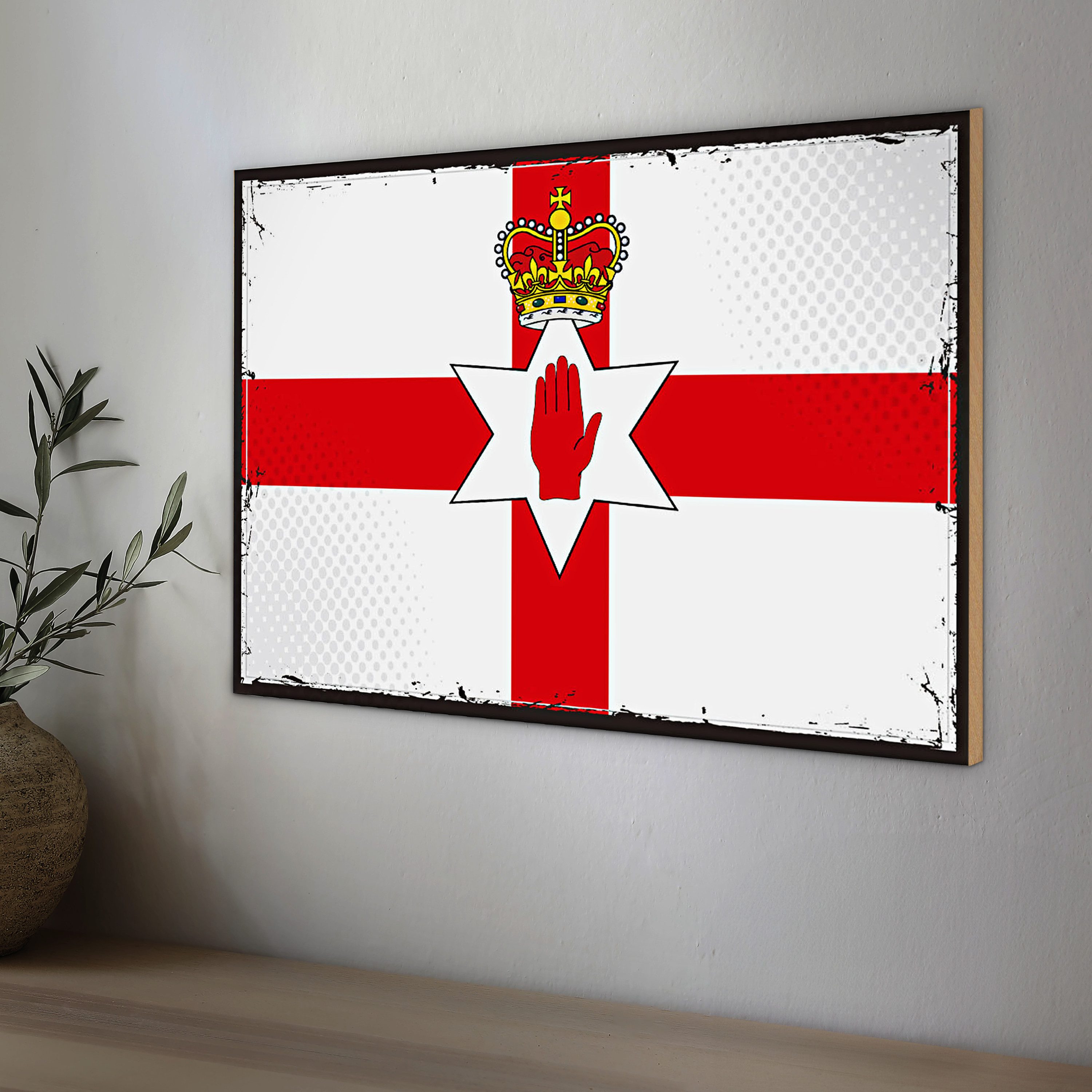 Roomando Holzbild Flagge Nordirland 18x12cm Retro Flag