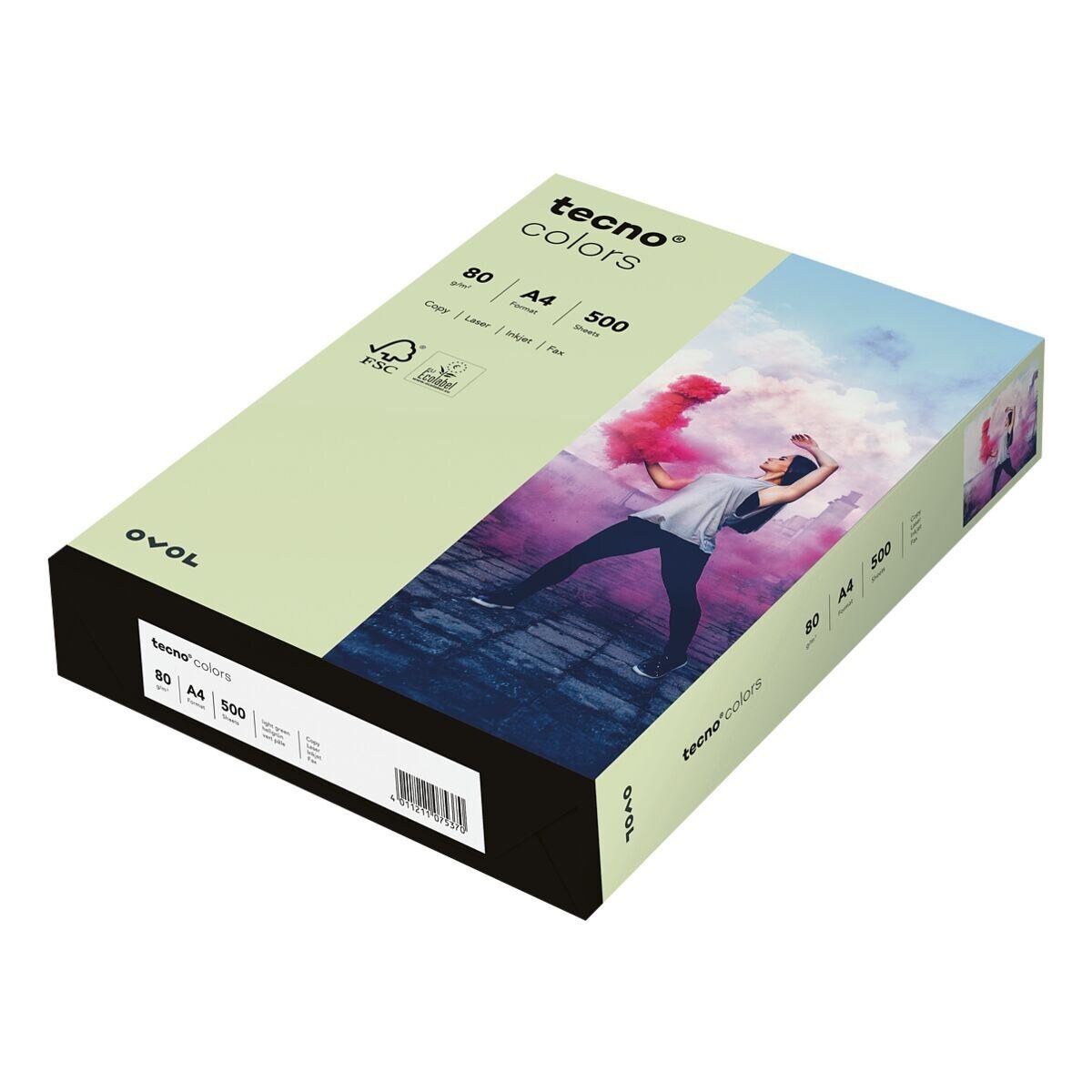 Inapa tecno Druckerpapier Rainbow / tecno Colors, Pastellfarben, Format DIN A4, 80 g/m², 500 Blatt