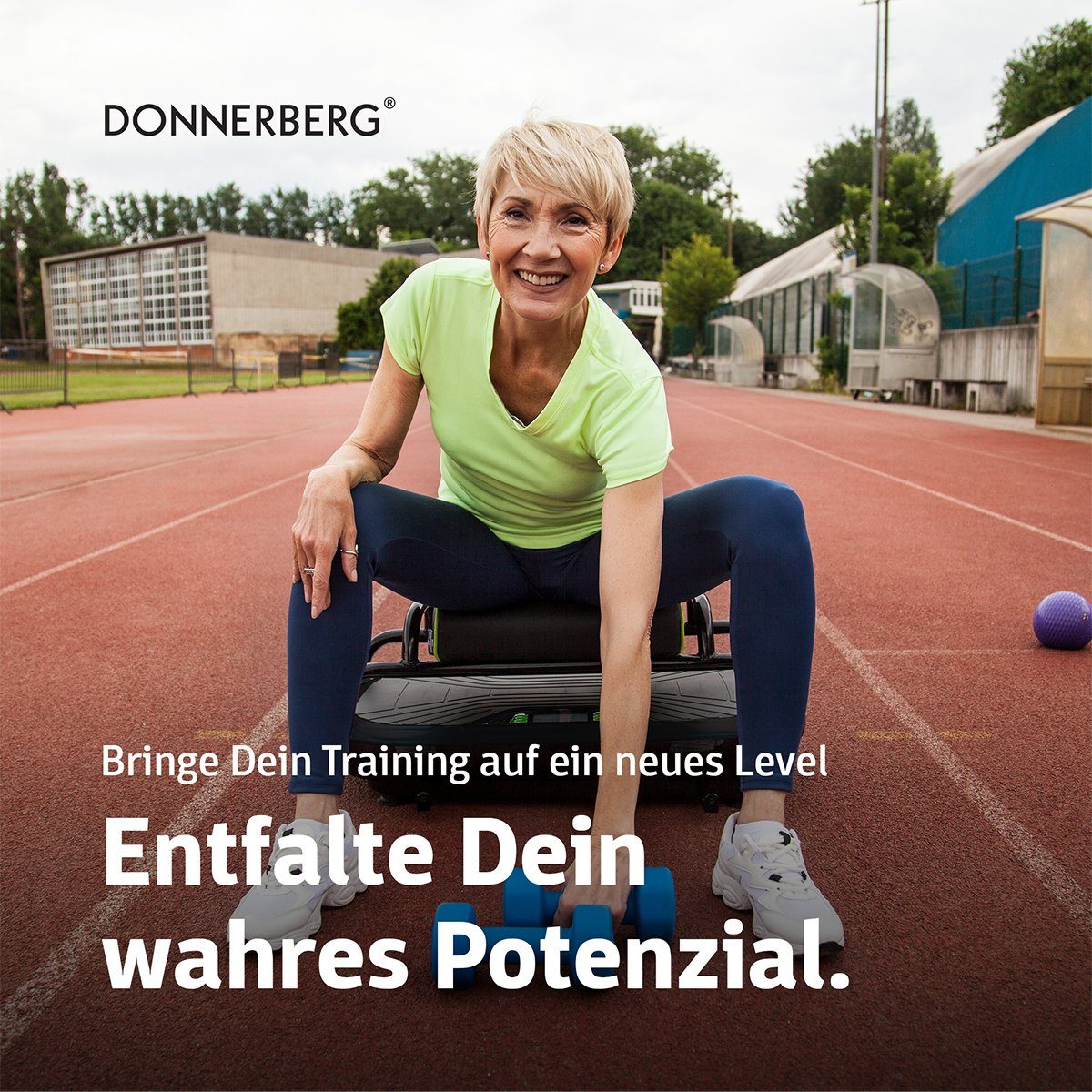 Donnerberg Vibrationsplatte Sport MP-999 SET, 32 Intensitätsstufen, (2 tlg), 3 Vibrationsarten + Zubehör für Ganzkörpertraining + Sitz