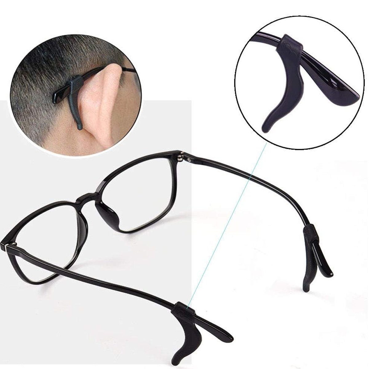Jormftte Brillengestell Silikon Gläser Ohrhaken,Antirutsch