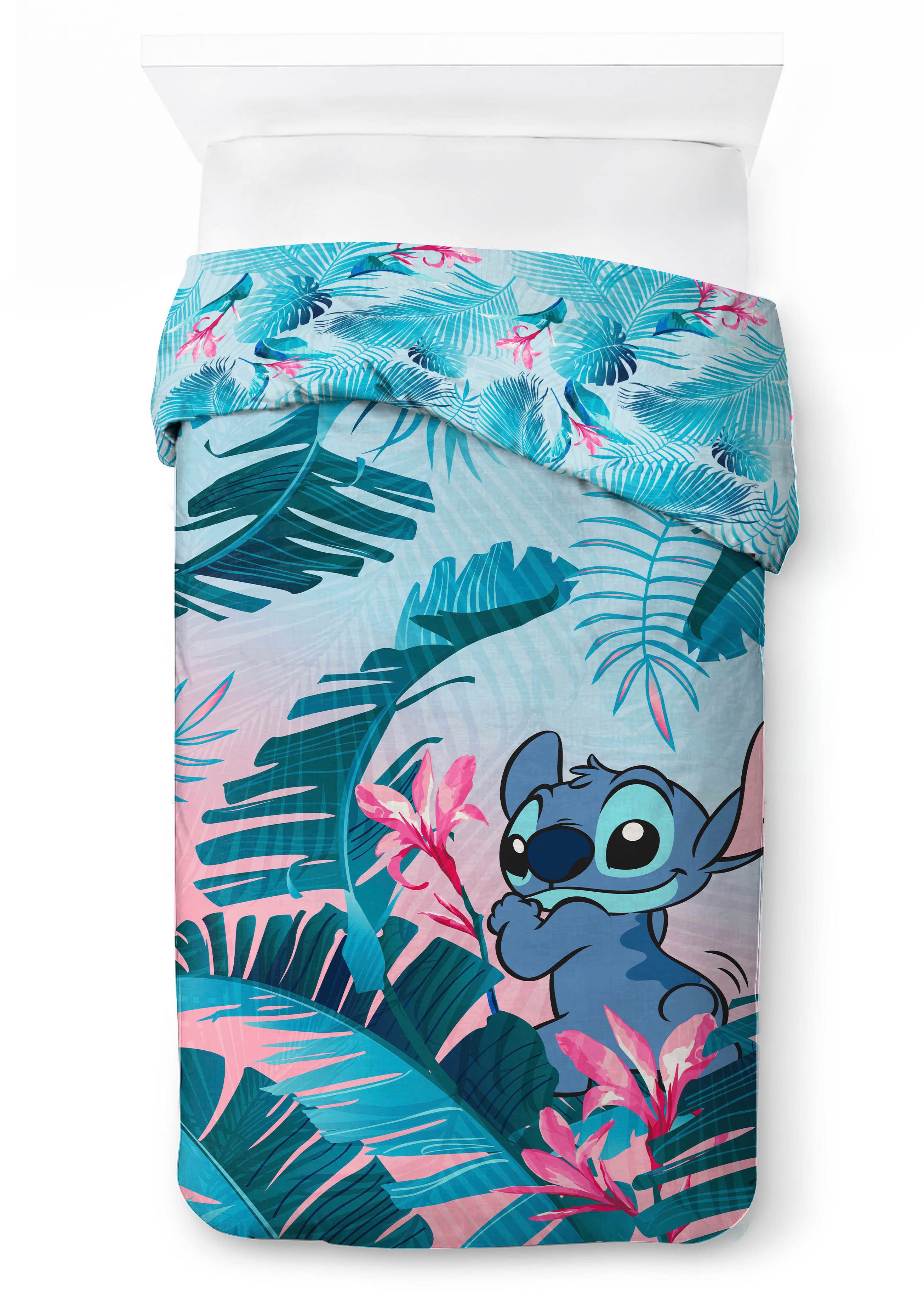 Disney Kinderbettwäsche Disney Lilo & Stitch Bettbezug-Set 135x200 cm + Kissenbezug 80x80 cm, Washed Cotton, 2 teilig, 100 % Baumwolle, maschinenwaschbar, wendb – Bild 5 von 5