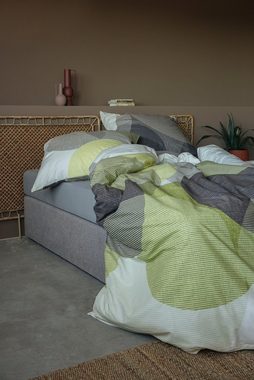 Bettwäsche Carla in Gr. 135x200 oder 155x220 cm, BIERBAUM, Feinbiber, 2 teilig, Bettwäsche aus Baumwolle, geometrische Bettwäsche mit Reißverschluss