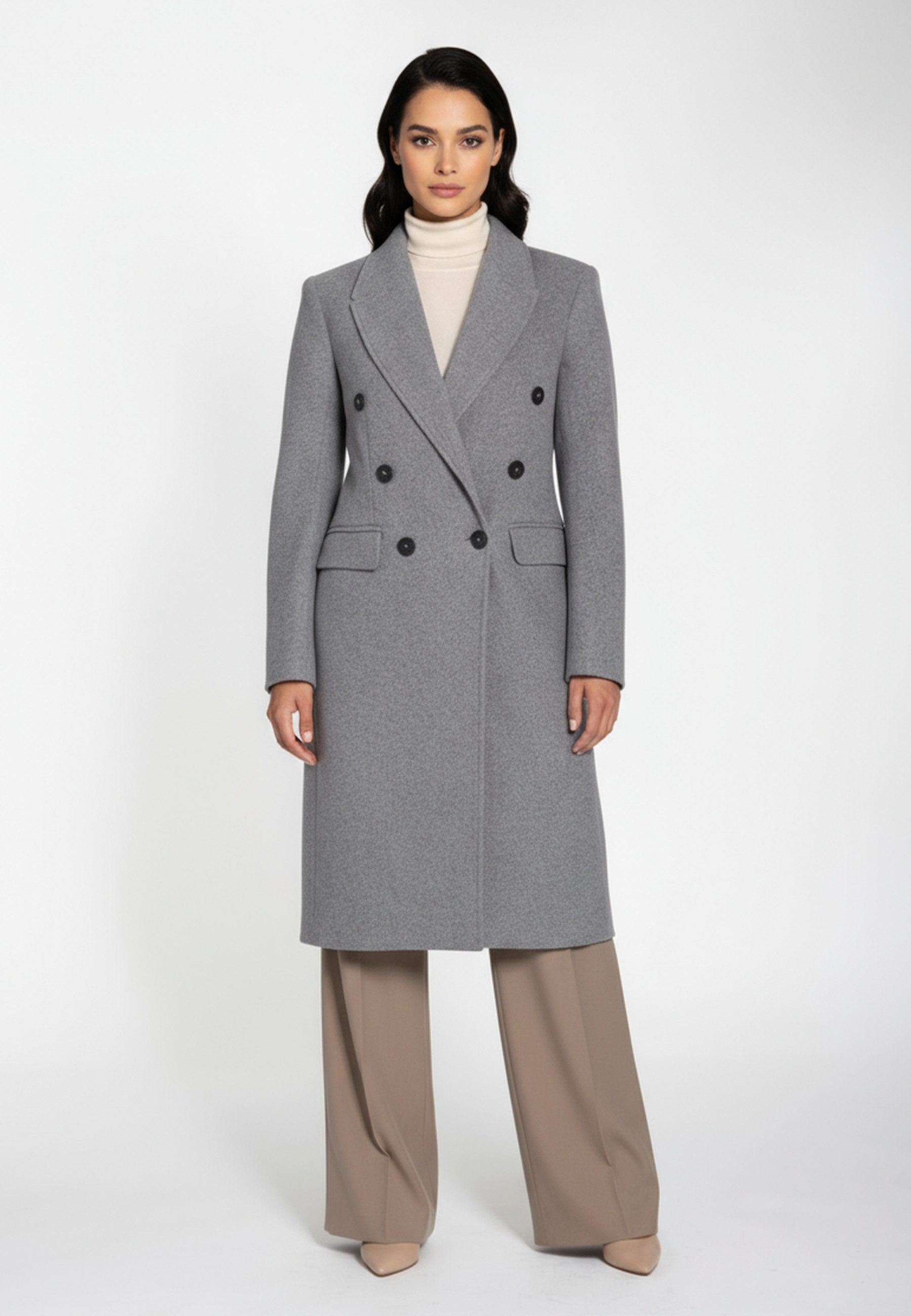 RICANO Wollmantel Claudia Klassischer Zweireiher mit Reverskragen – zeitlos günstig online kaufen