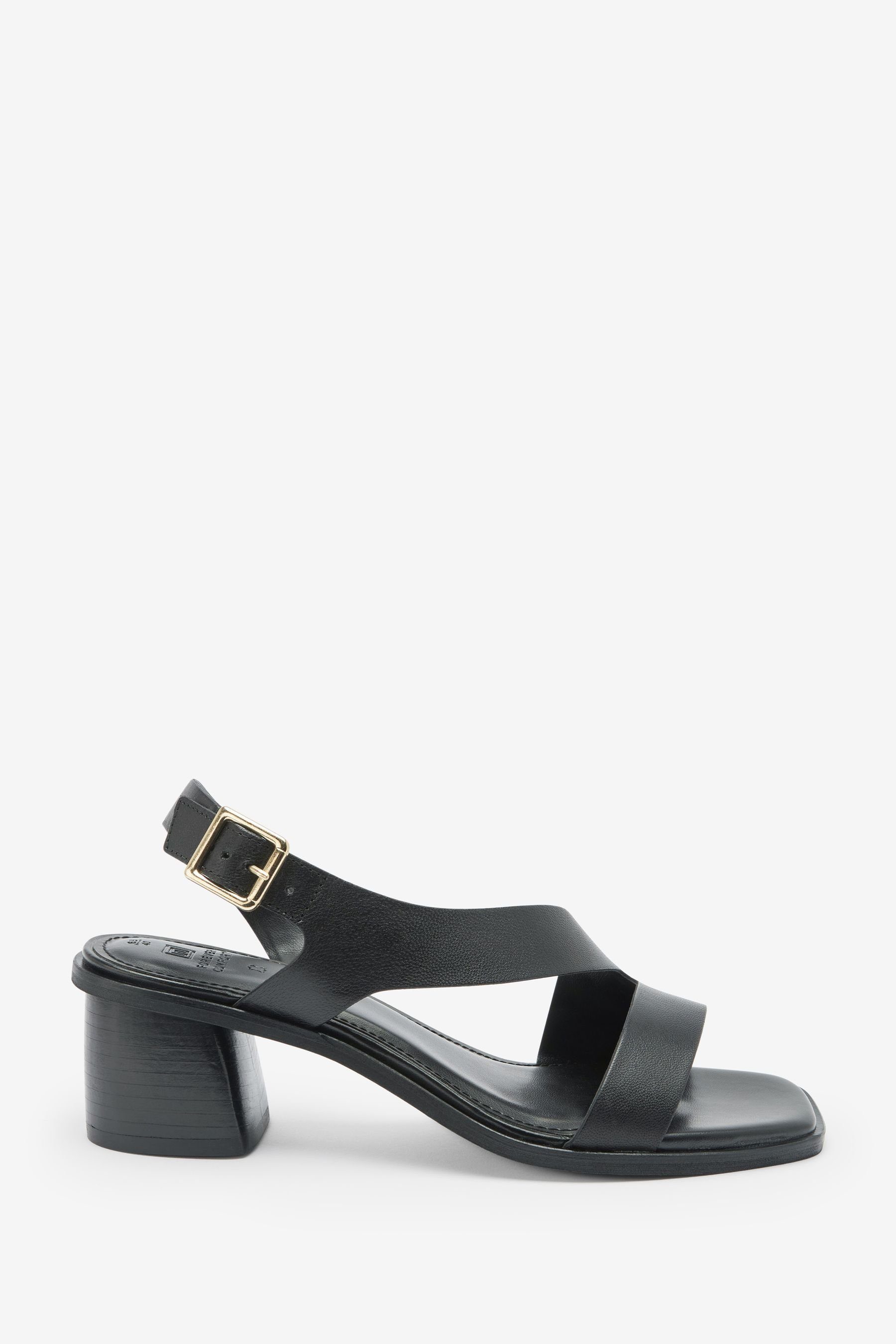 Sandalette Comfort® Next Ledersandaletten Asymmetrische (1-tlg) Black Forever