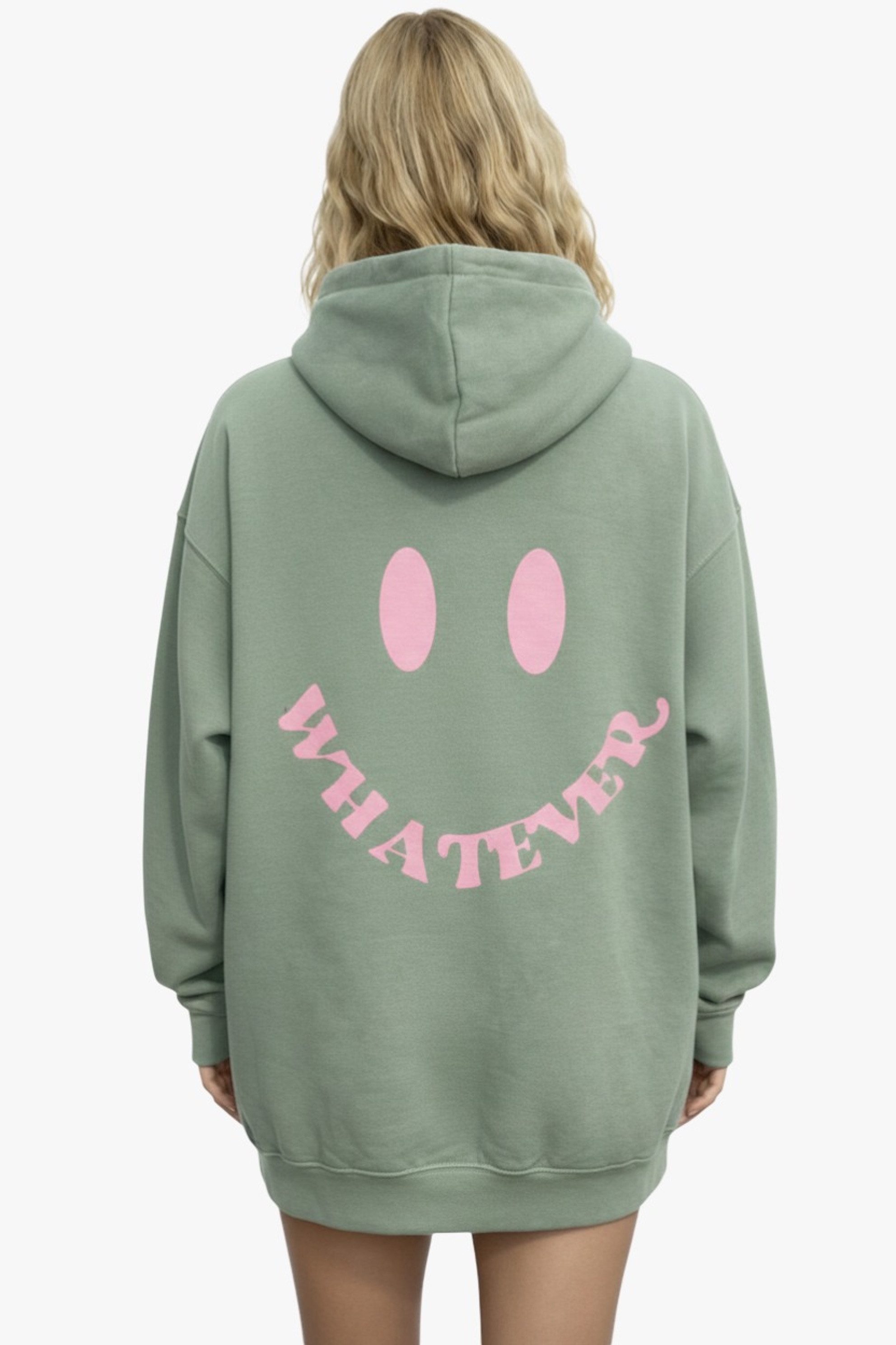 Worldclassca Hoodie Worldclassca Oversized WHATEVER Hoodie Kapuzenpullover Sweatshirt Neue Kollektion - Stilvolle und gemütliche Casual Mode für Damen