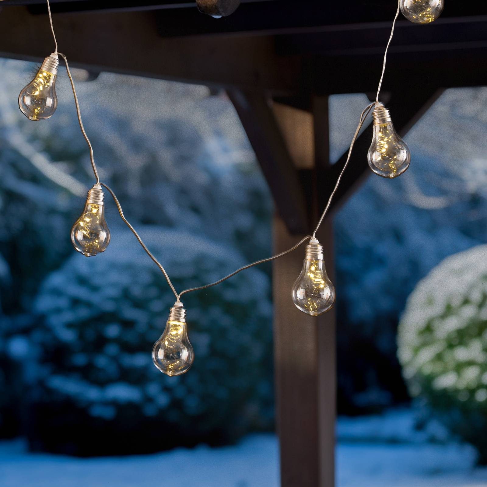 Lindby LED-Solar-Lichterkette Lampini, 200 cm, schwarz, IP44 günstig online kaufen