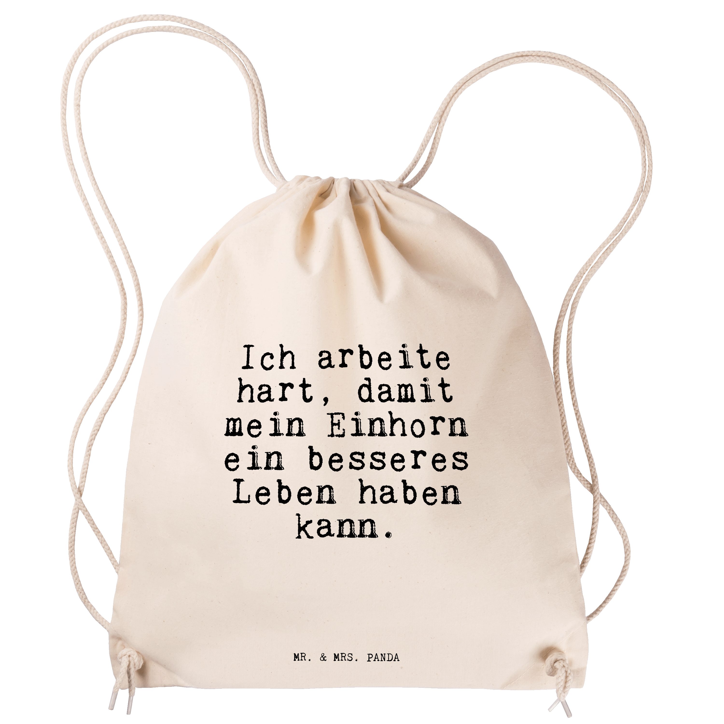 (1-tlg) - arbeite - Tasche, Panda Transparent Mr. damit... hart, Ich Sporttasche & Geschenk, Einhorn, Mrs.