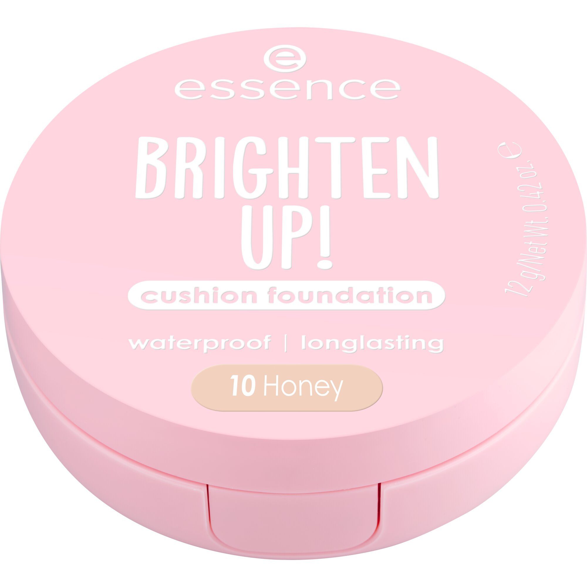 Essence Foundation BRIGHTEN UP! cushion foundation, 3-tlg., flüssige Textur, aufbaubare Deckkraft, wasserfest, aufhellend