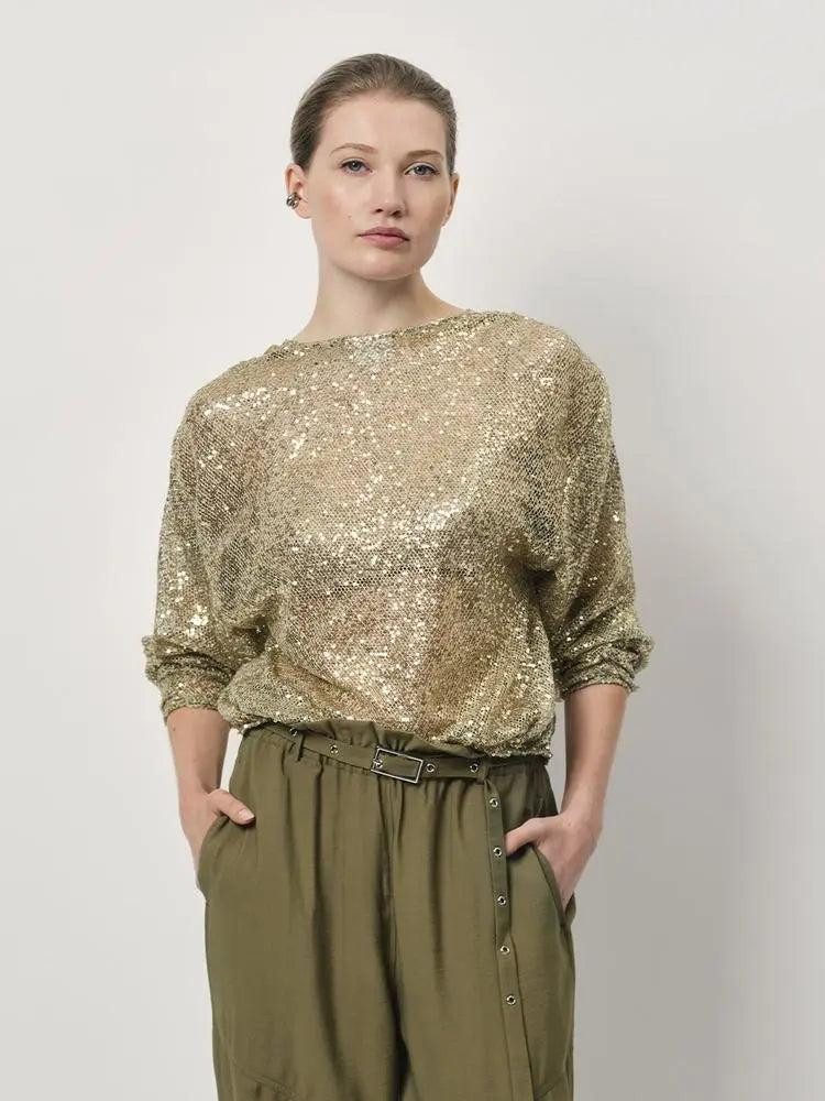 Dante6 Wickelshirt Crazyabout Wickeltop mit Pailletten günstig online kaufen