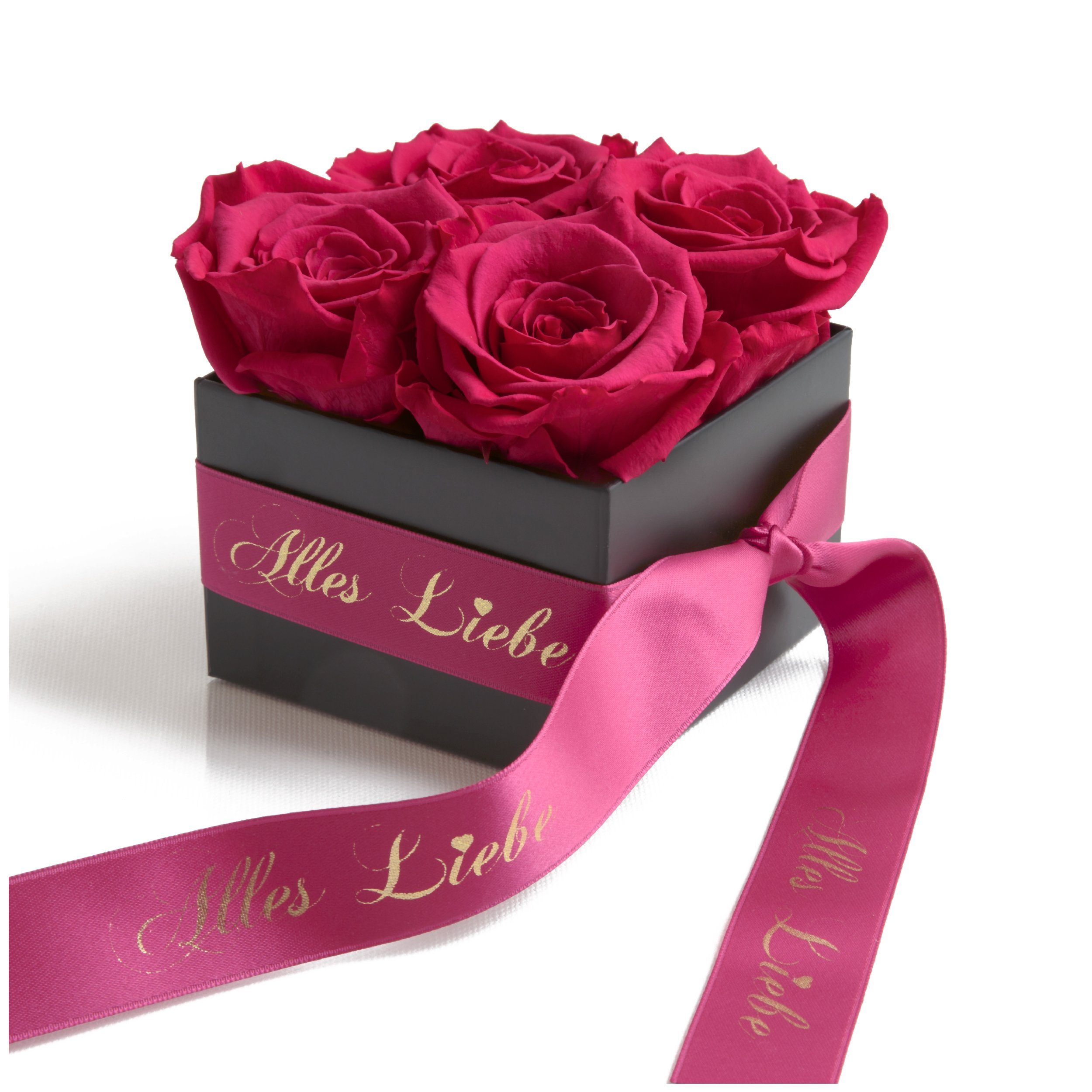 Kunstblumenstrauß Alles Liebe Rosenbox Infinity Rosen günstig online kaufen
