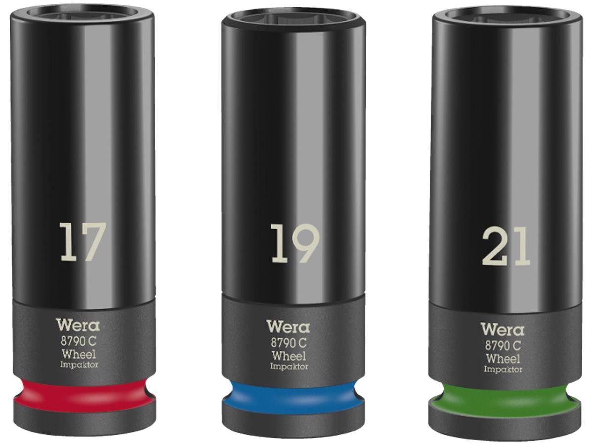 Wera Steckschlüssel Wheel Impaktor C (Set), 3-teilig, Steckschlüsseleinsatz-Satz, 1/2"-Antrieb