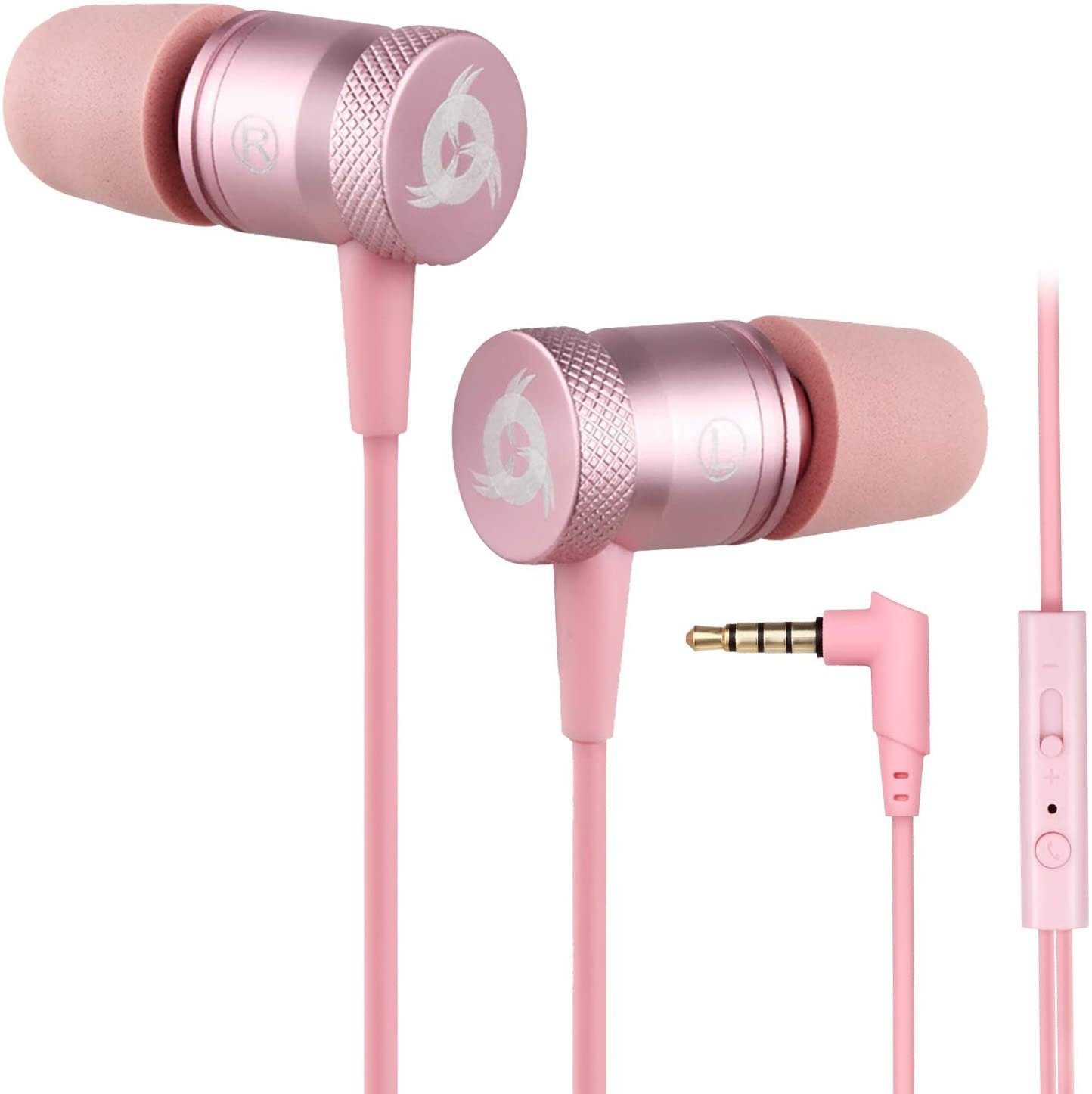 KLIM Fusion In-Ear-Kopfhörer (3,5mm Klinkenanschluss, Memory Foam Stöpsel) Rosagold