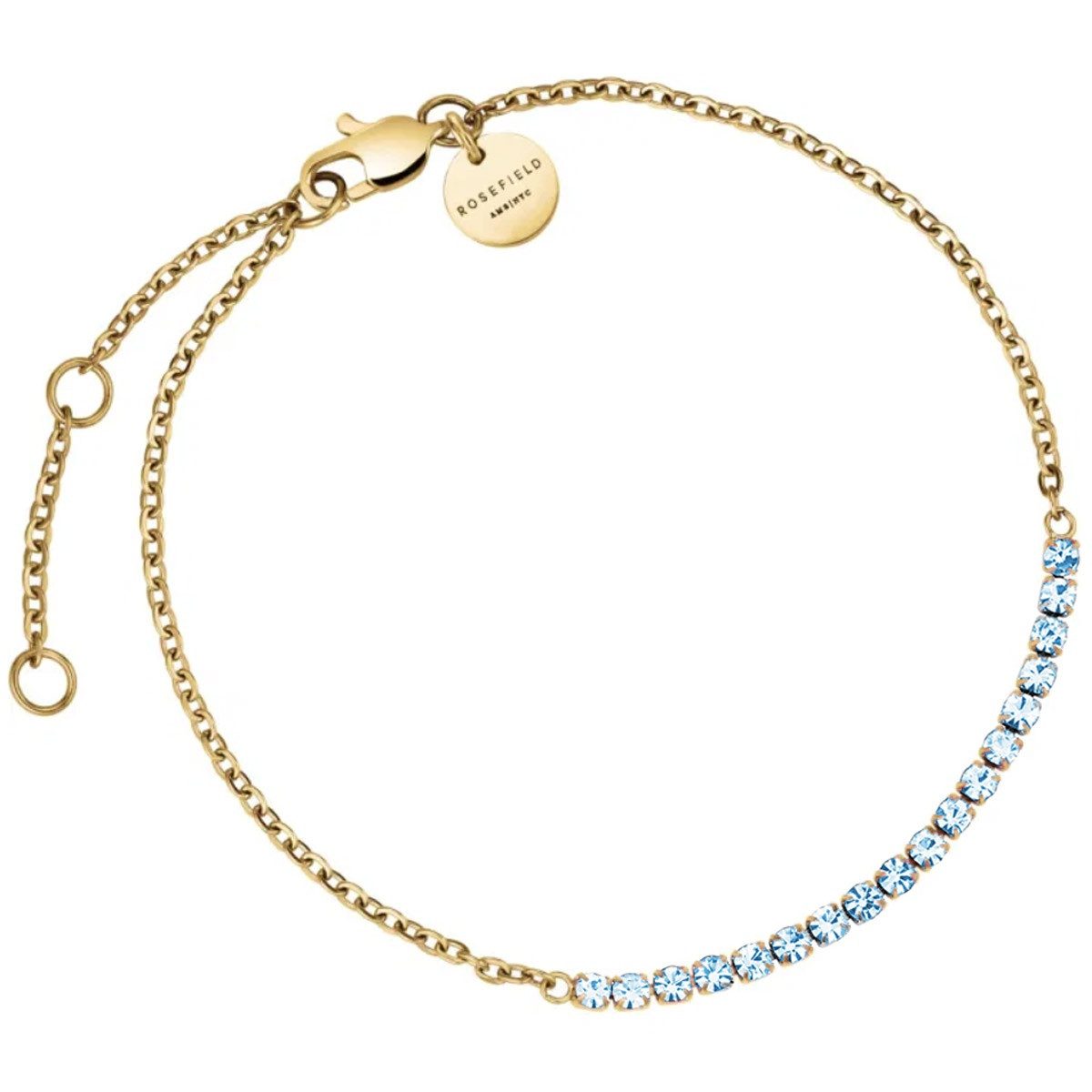 ROSEFIELD Tennisarmband Damen-Armband TennisBlau Goldfarben
