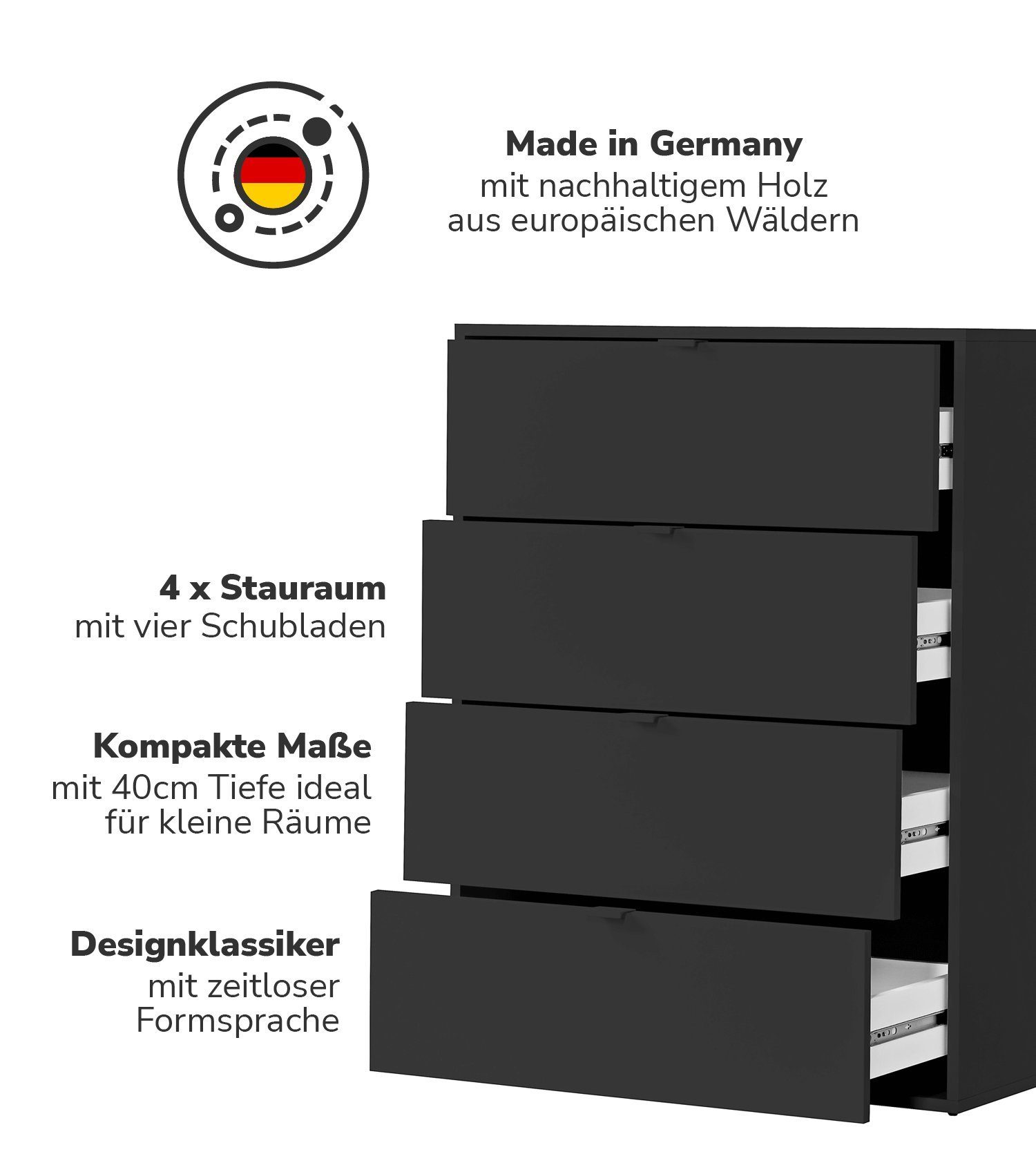 mokebo Sideboard Die Stilvolle (80x95x40cm, mit günstig online kaufen