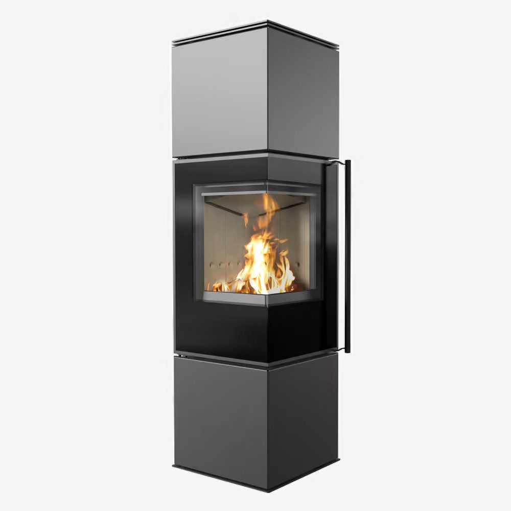 Kratki Kaminofen Kaminofen aus Stahl REN/M links Ø 150 7 kW 7* Flamme Verte, 7,30 kW, Holzofen REN gibt es in 3 versch. Höhen