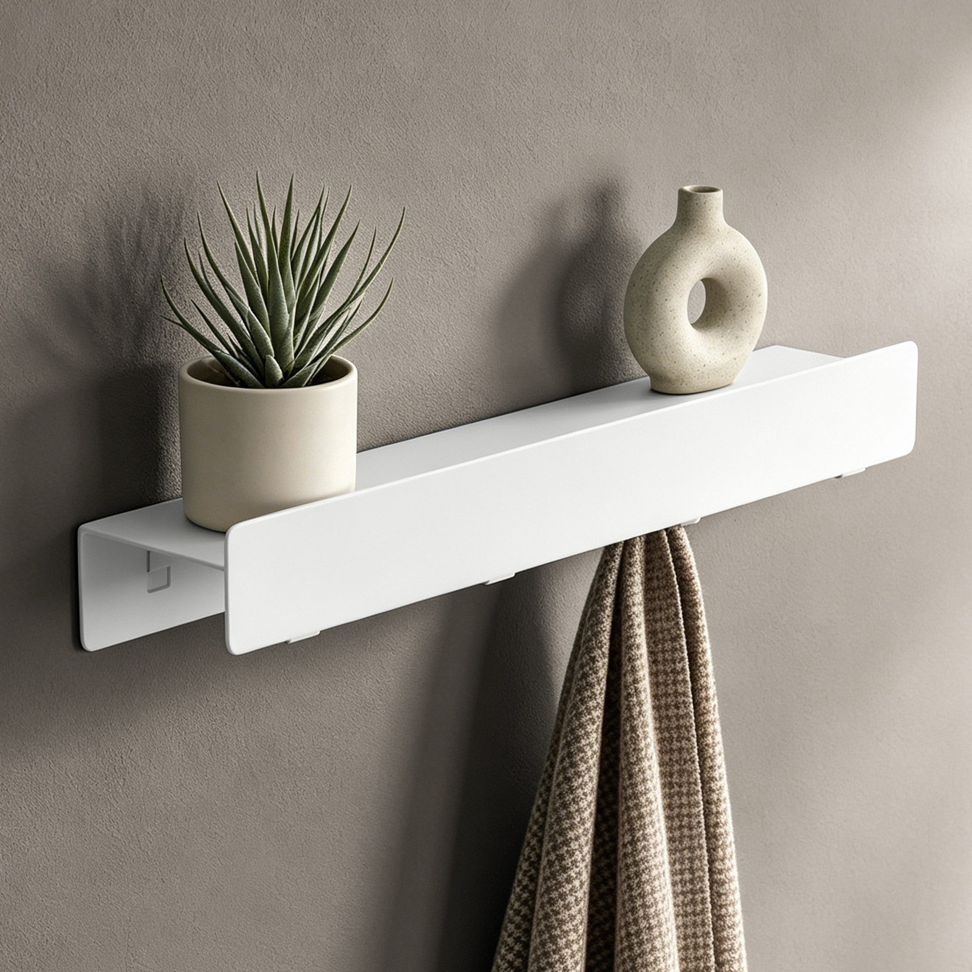 doporro Garderobenleiste Wandgarderobe Garderobenhaken 4/6/8 Haken mit Ablage aus Metall Stalo (4 St), Pulverbeschichtet mit Carbonstahl, 4/6/8 Haken Möglichkeiten
