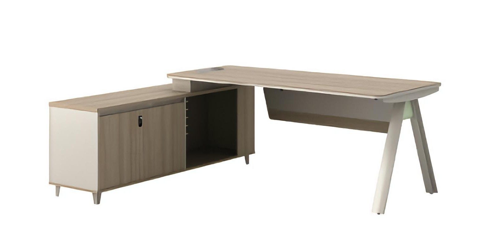 JVmoebel Eckschreibtisch Vielseitiger Arbeitstisch in Holzoptik mit Stauraum und Stil (1-St., Eckschreibtisch), Made in Europa
