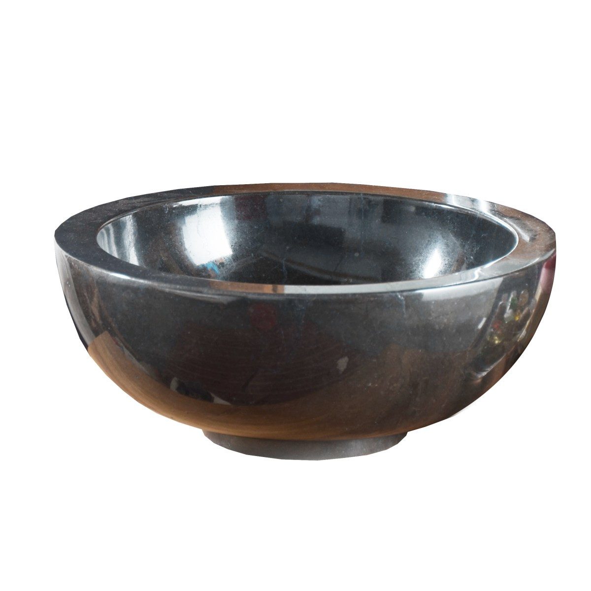 Tikamoon Waschbecken Waschbecken aus Marmor schwarz Waschbecken Bahya