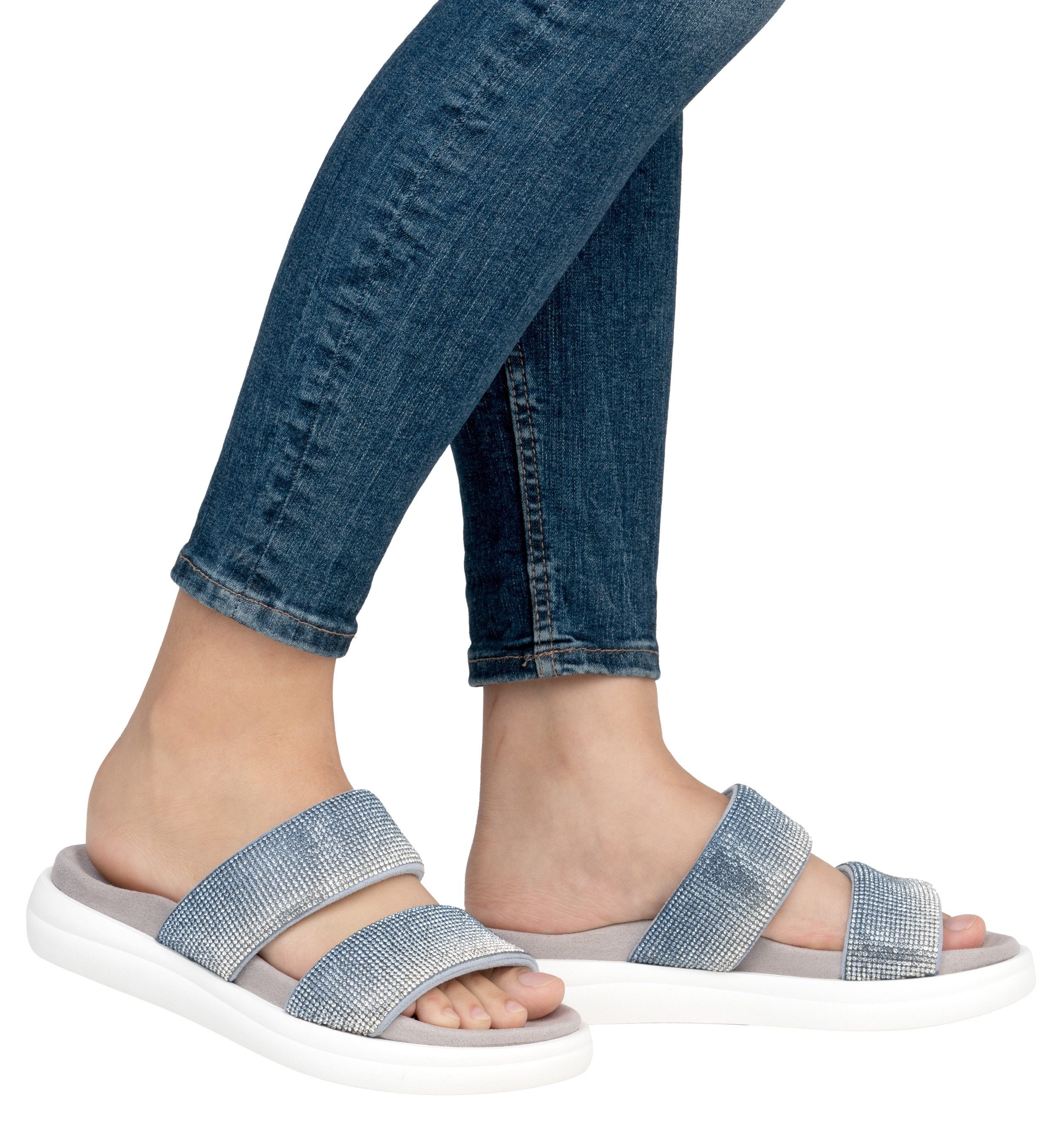 Remonte Pantolette, Plateau, Sommerschuh, Schlappen mit funkelenden Strasss günstig online kaufen