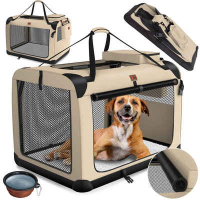 Lovpet Tiertransportbox bis 7 kg, Hundebox Hundetransportbox faltbar Inkl.Hundenapf Transportt