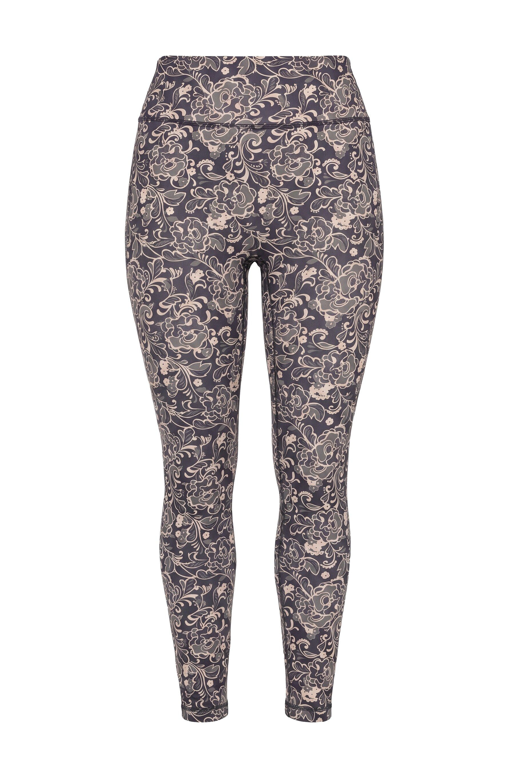 Ulla Popken Leggings Sport-Leggings Blütenmuster Slim Elastikbund – Bild 2 von 4