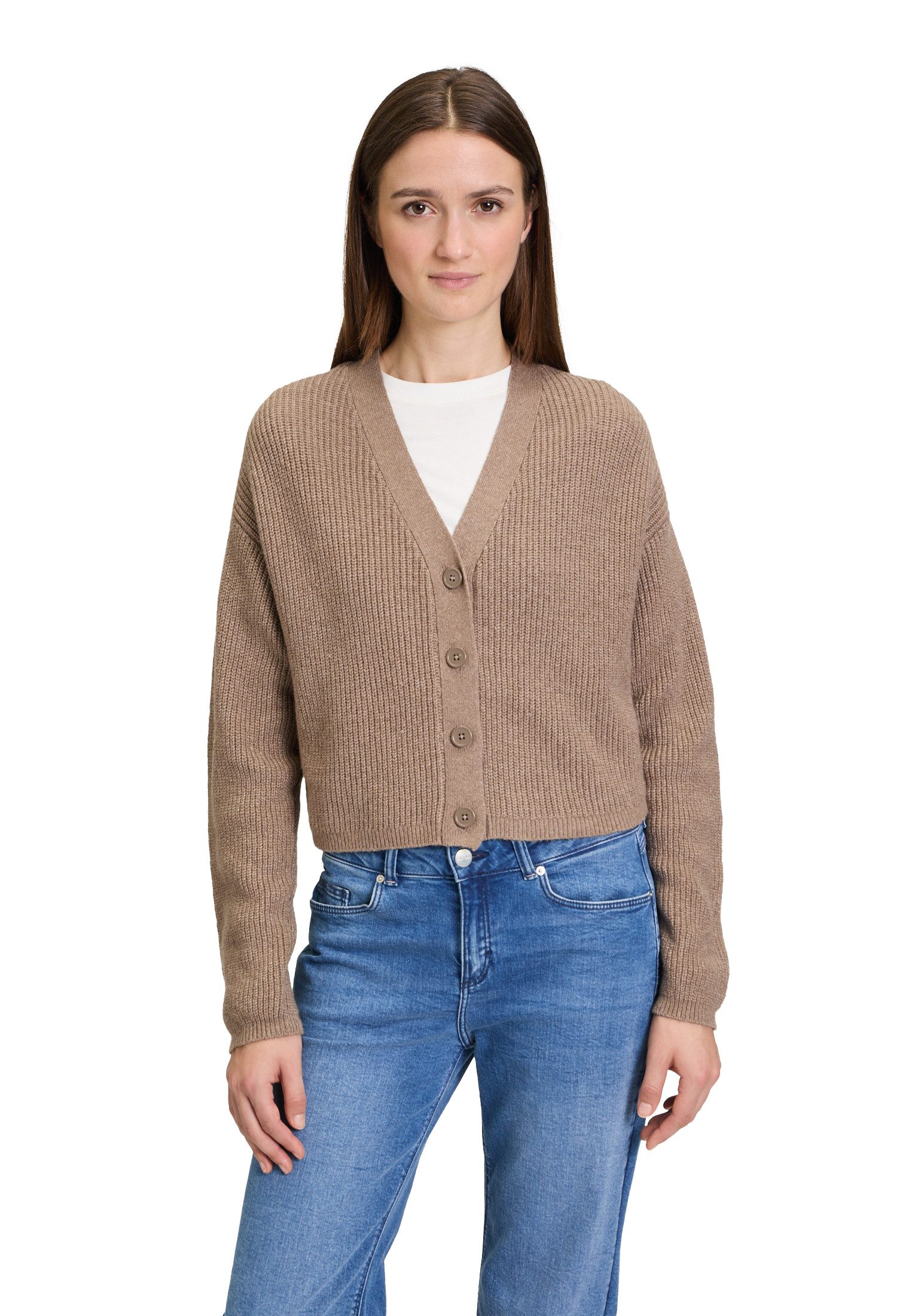 Strickjacke Cartoon Basic-Strickjacke mit V-Ausschnitt