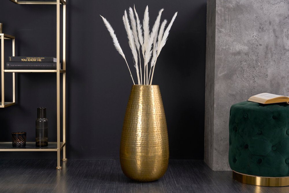 riess-ambiente Bodenvase ORIENT 50cm gold (Einzelartikel, 1 St), Deko · Blumen · Hammerschlag Design · Metall