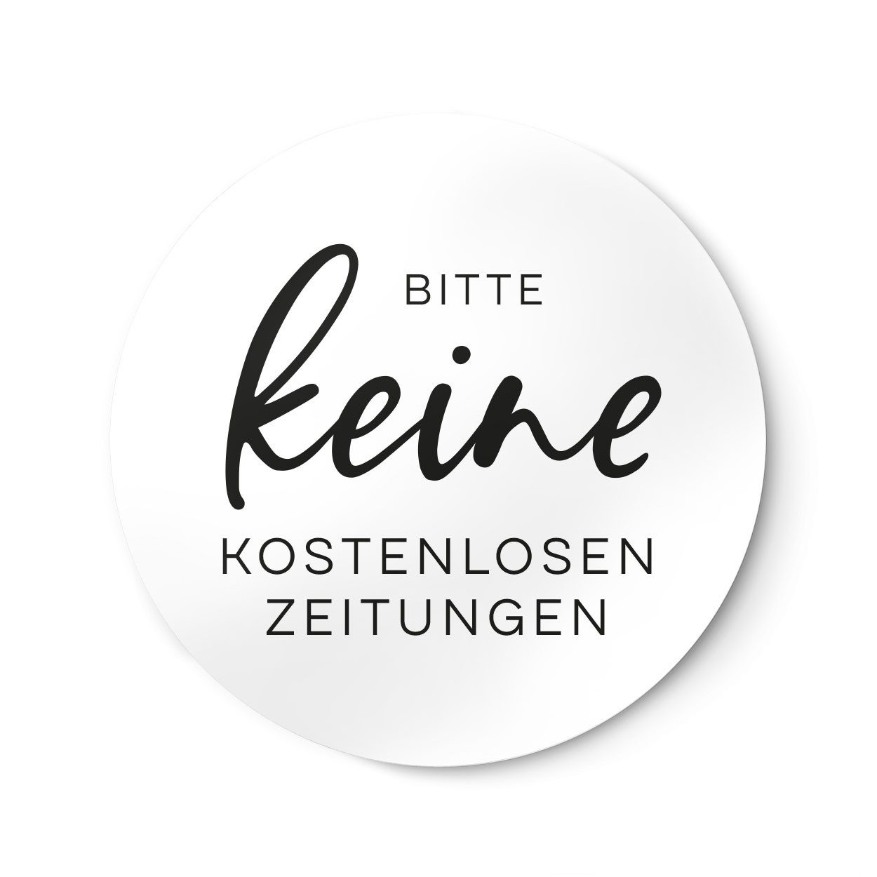 NORDEULE Aufkleber Keine kostenlosen Zeitungen Ø 6 cm im 2er Set, (2tlg), ideal für den großen Briefkasten Postkasten Briefkastenklappe
