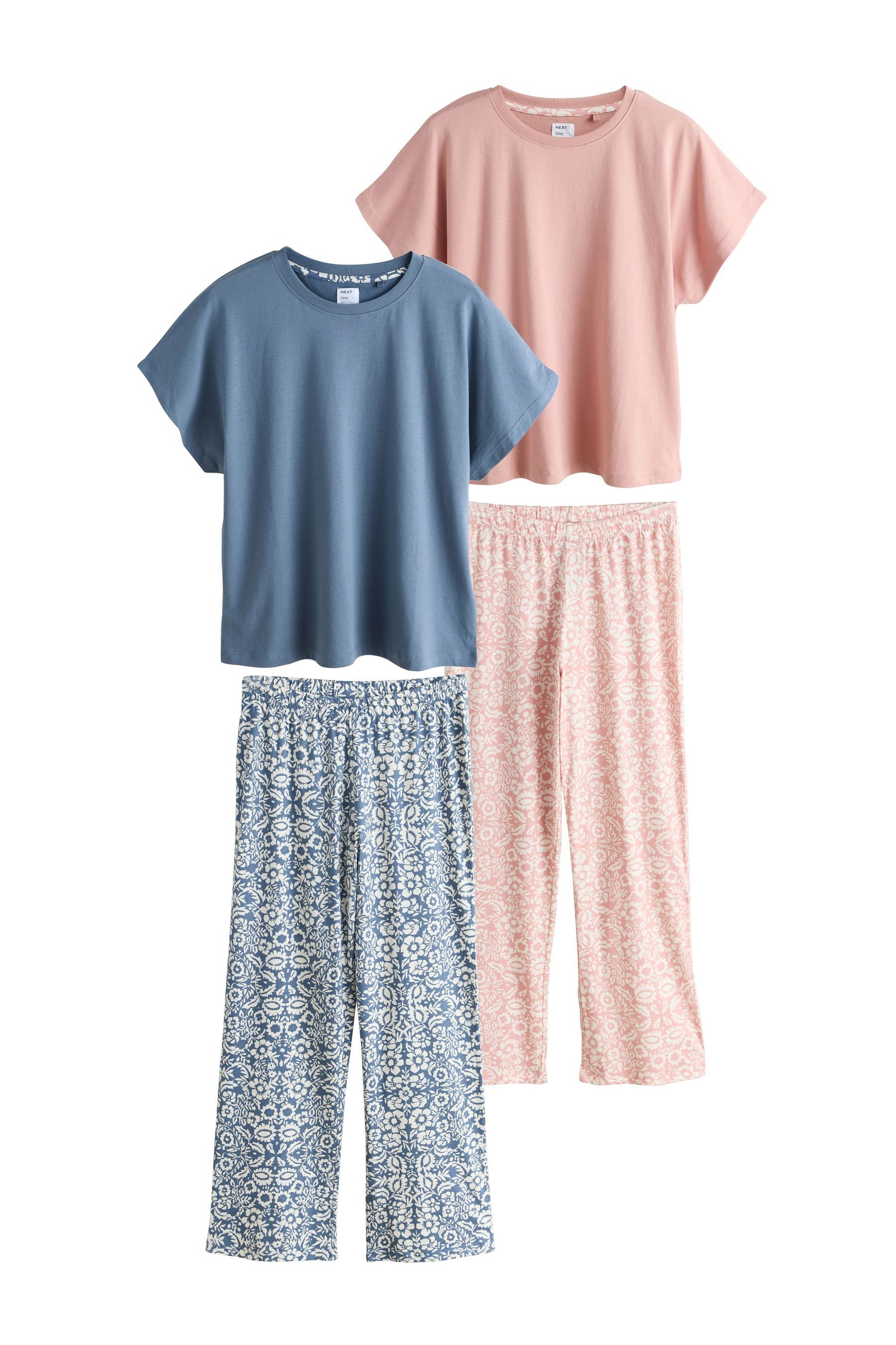 Pyjama 2er-Pack Schlafanzüge mit kurzen Ärmeln