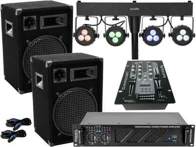 DSX Das PA Set 101 DJ 2Wege 30 cm Boxen Stativ Musiker 3200 W Kabel LED Light Bar Licht Party-Lautsprecher