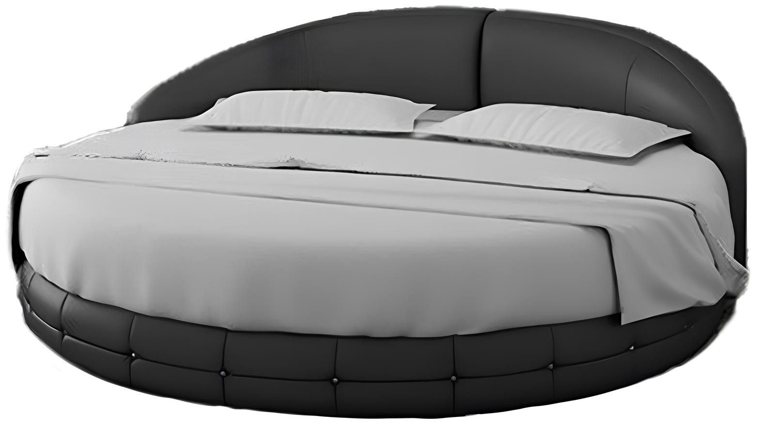JVmoebel Rundbett Rund Bett Lederbett Doppelbett USB Ehebett Кровати Rundes Sofort (1-tlg), Made in Europa