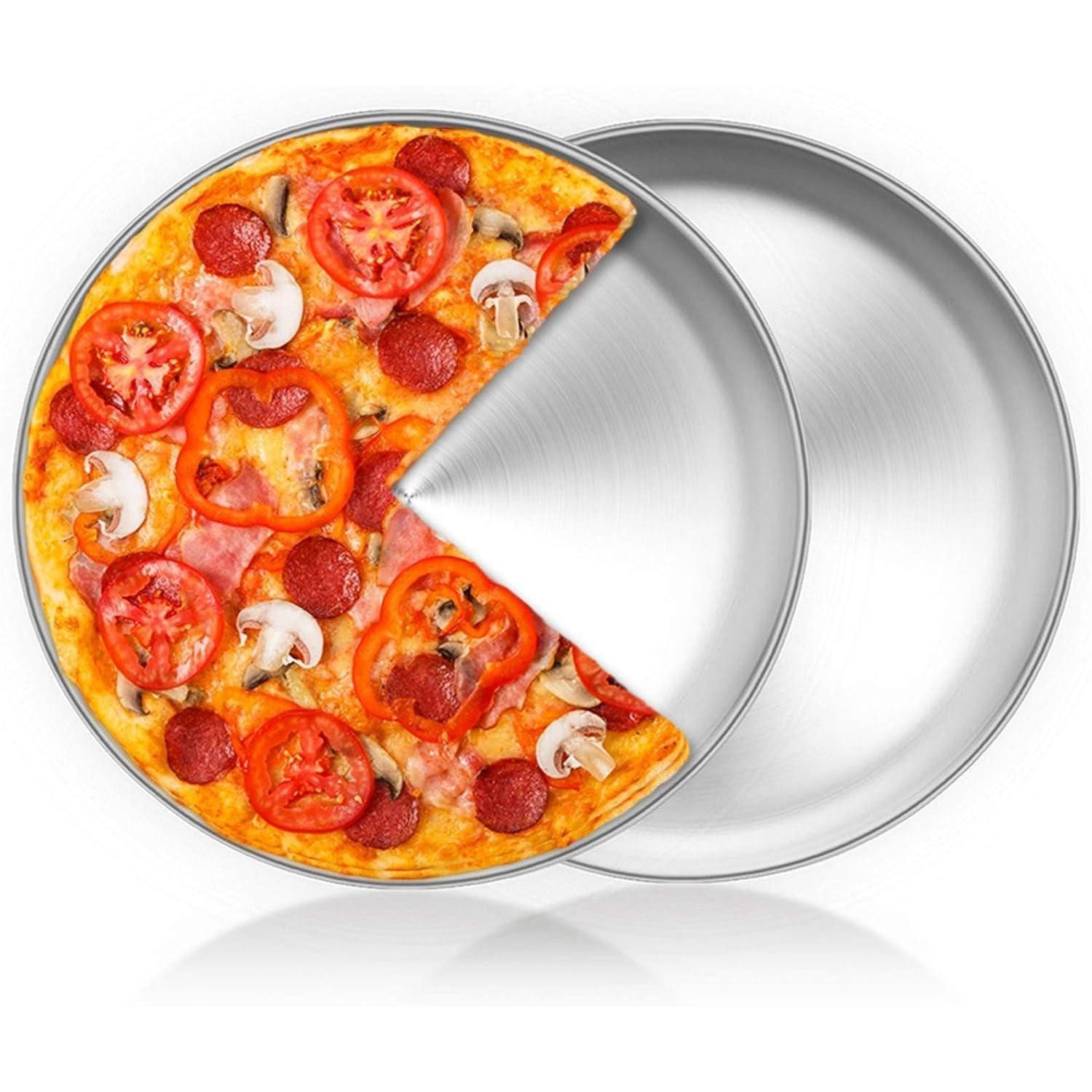 LuxusKollektion Pizzablech Pizzablech Edelstahl Rund 30cm 2er Set Spülmaschinenfest